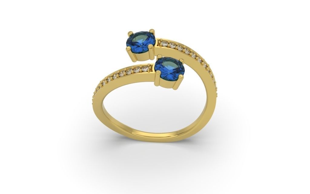 Ring Clean Round Double - Jewelry 3D - AN-46 3D print model_6