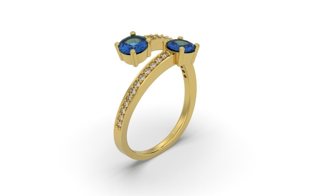 Ring Clean Round Double - Jewelry 3D - AN-46 3D print model_13