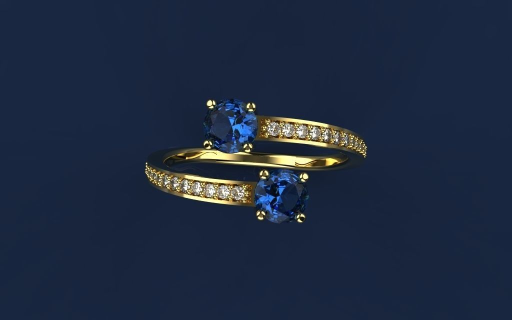 Ring Clean Round Double - Jewelry 3D - AN-46 3D print model_11