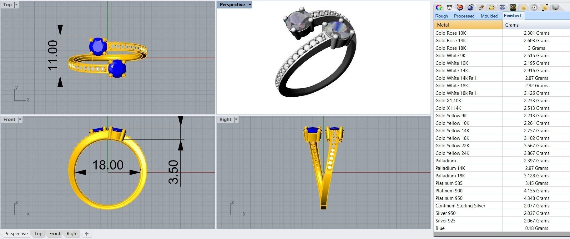 Ring Clean Round Double - Jewelry 3D - AN-46 3D print model_19