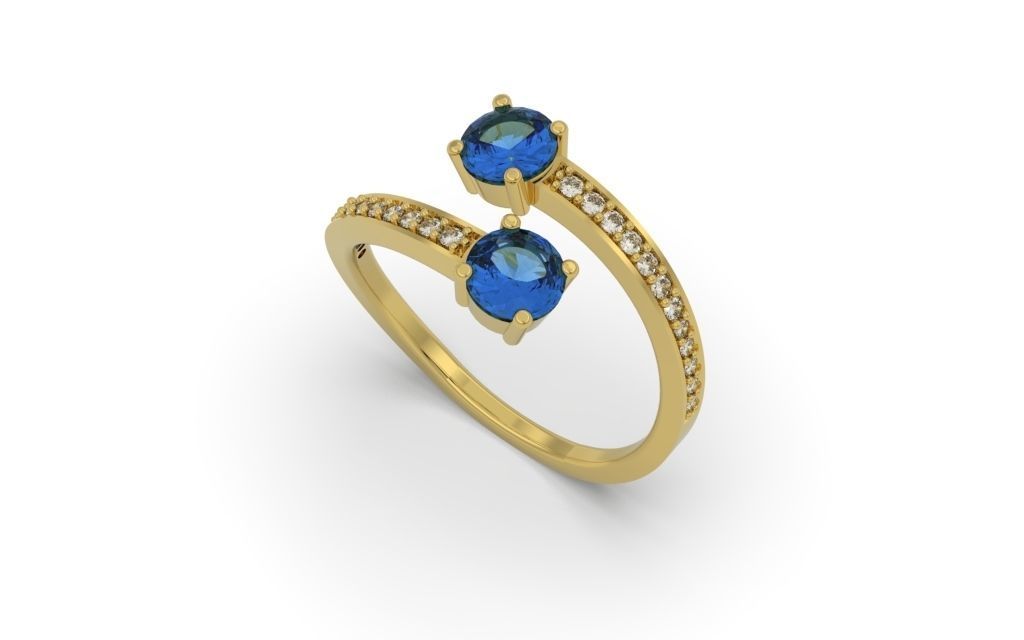 Ring Clean Round Double - Jewelry 3D - AN-46 3D print model_12