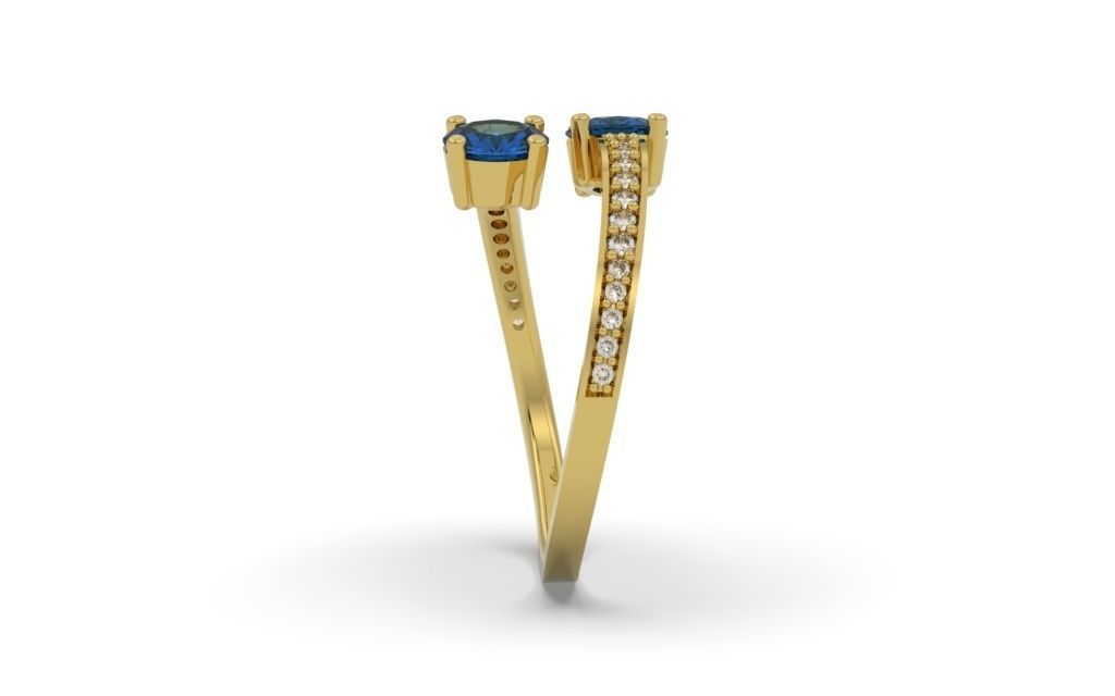 Ring Clean Round Double - Jewelry 3D - AN-46 3D print model_5