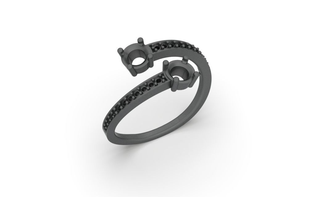 Ring Clean Round Double - Jewelry 3D - AN-46 3D print model_10
