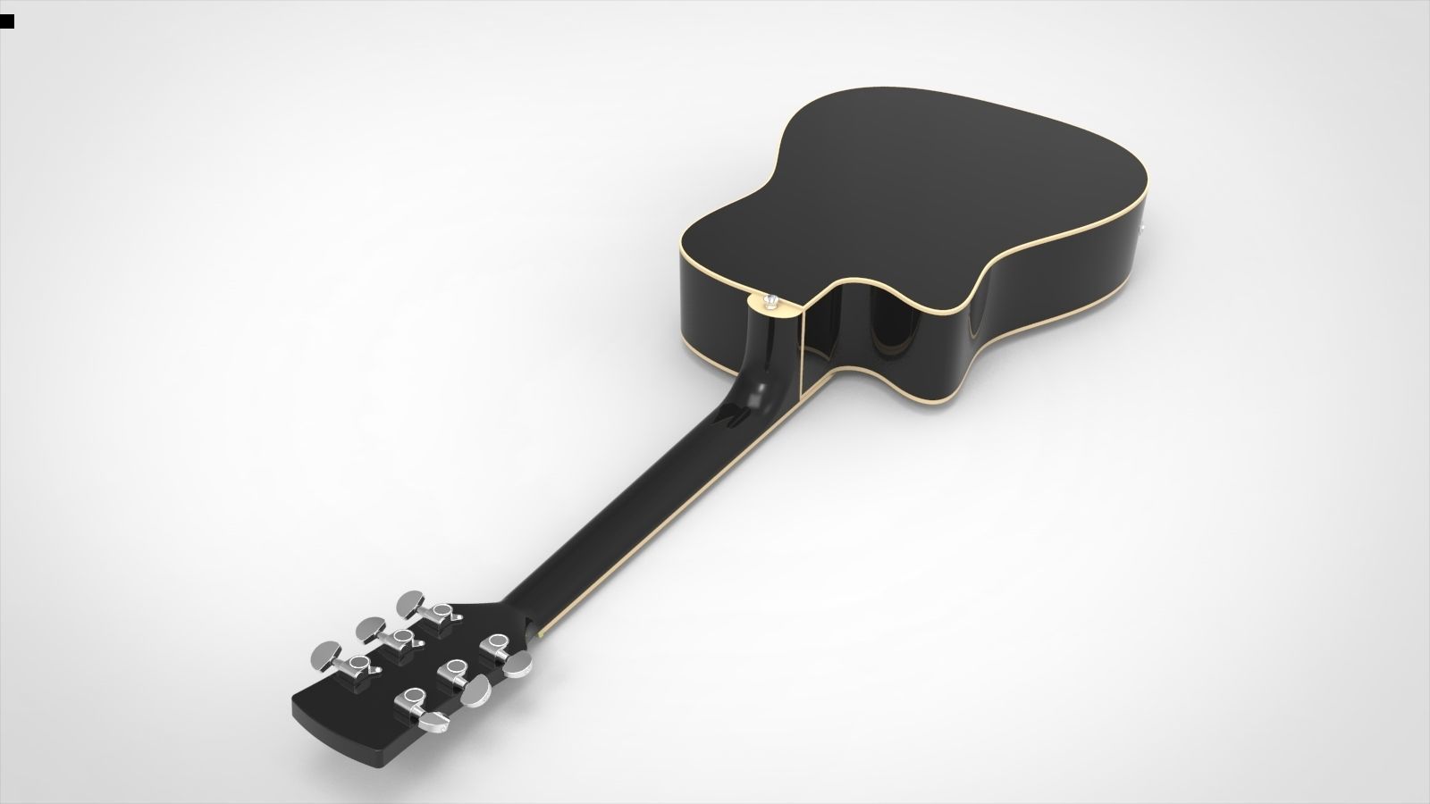 Ibanez Electroacoustic Guitar with Materials 3D model_4