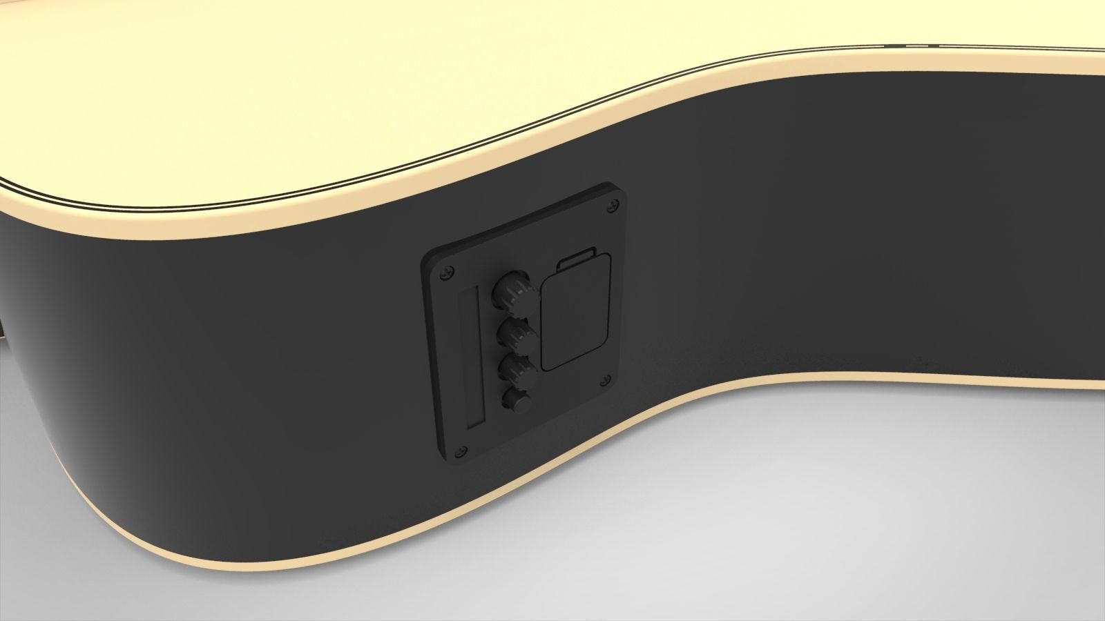 Ibanez Electroacoustic Guitar with Materials 3D model_11