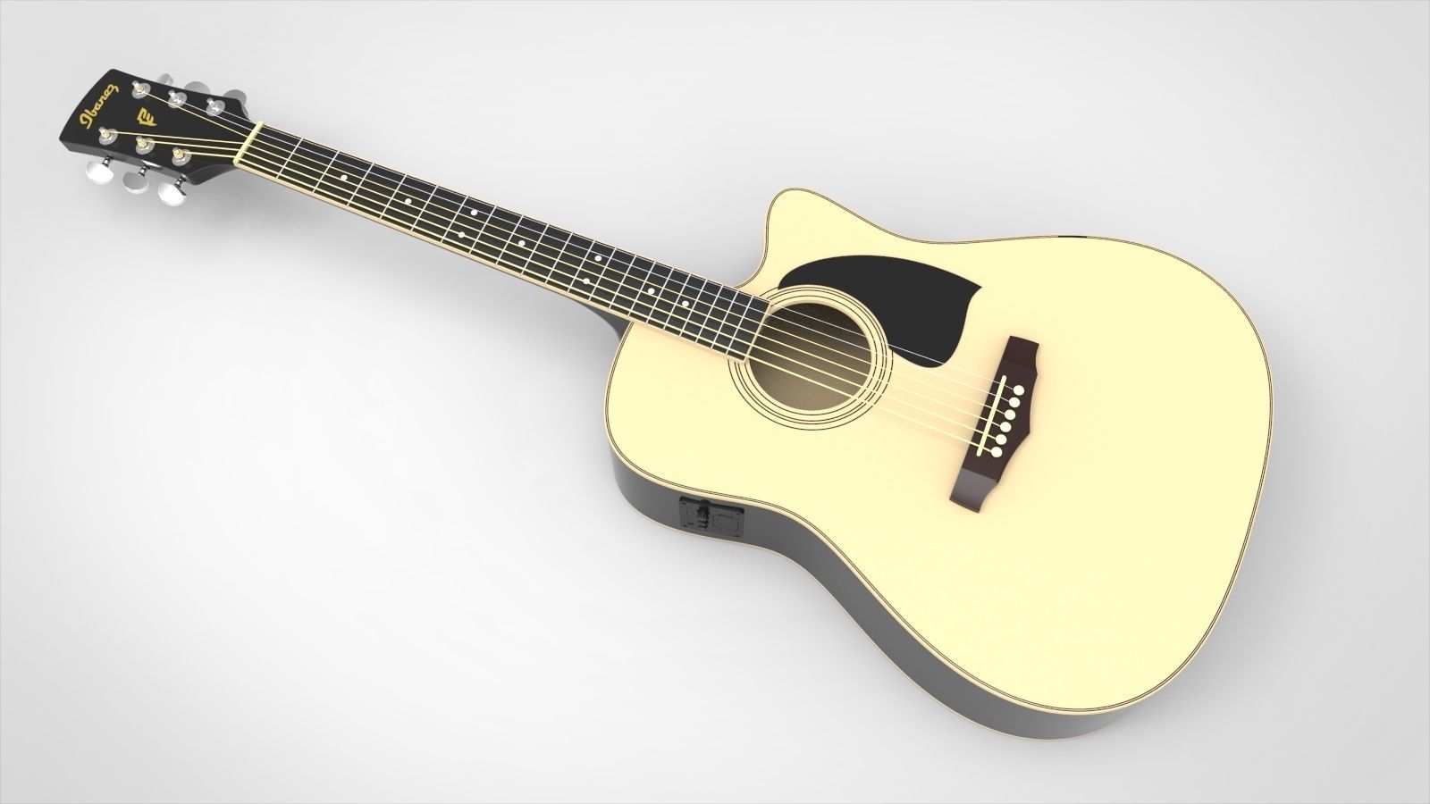 Ibanez Electroacoustic Guitar with Materials 3D model_9