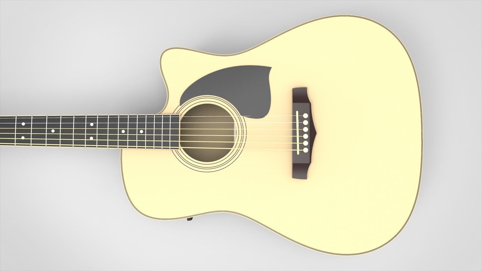 Ibanez Electroacoustic Guitar with Materials 3D model_6