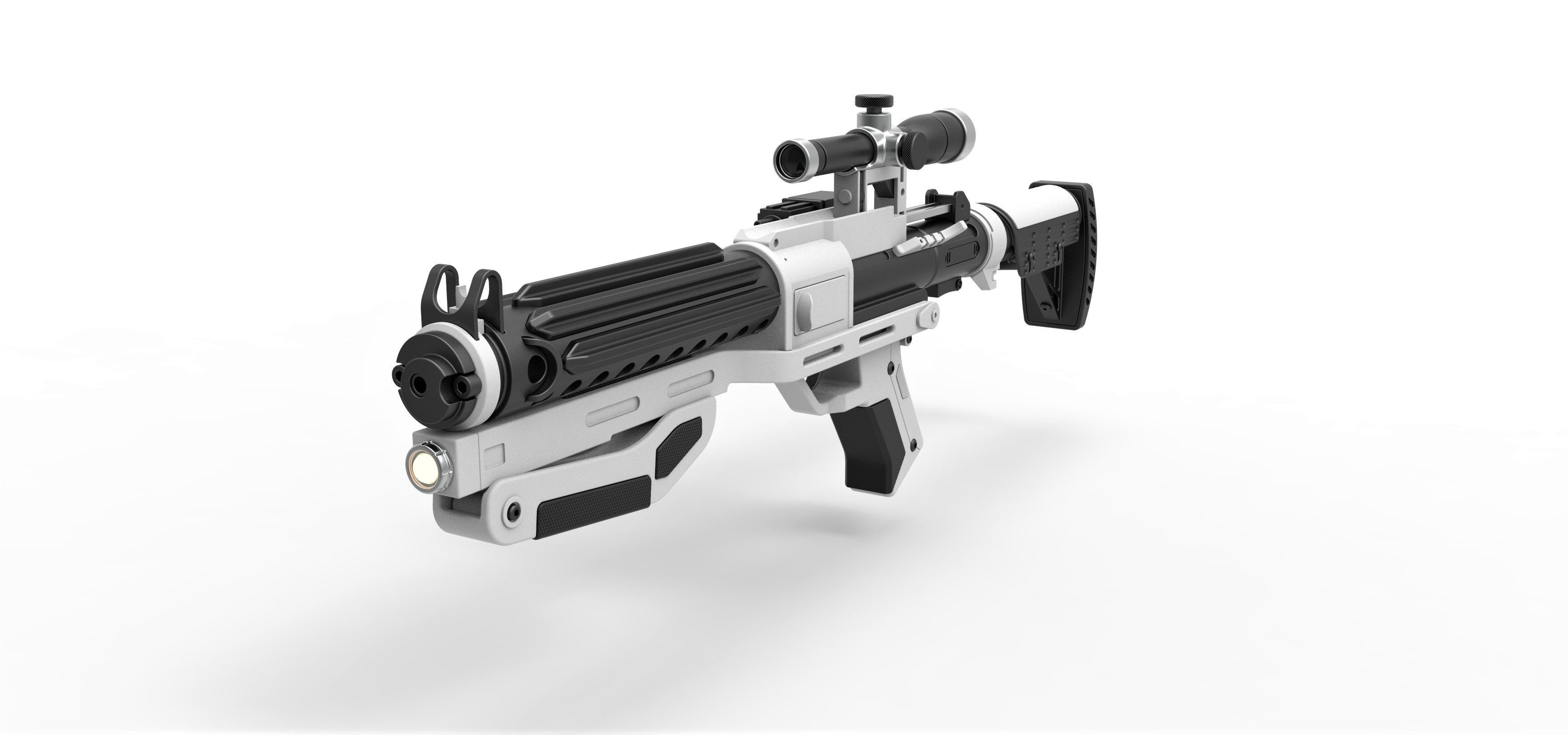 Blaster rifle F-11D with stock from Star Wars The Force Awakens 3D model_3