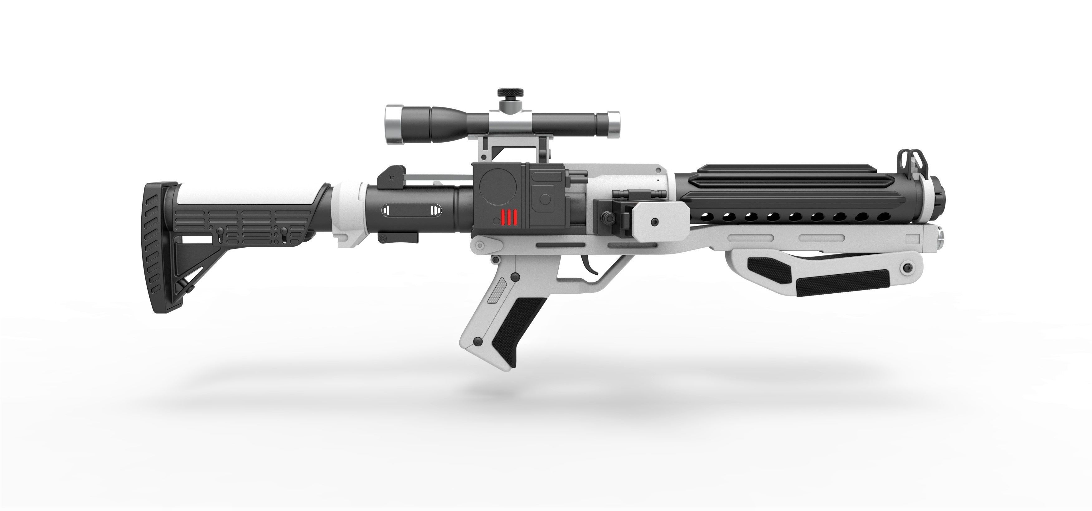 Blaster rifle F-11D with stock from Star Wars The Force Awakens 3D model_13