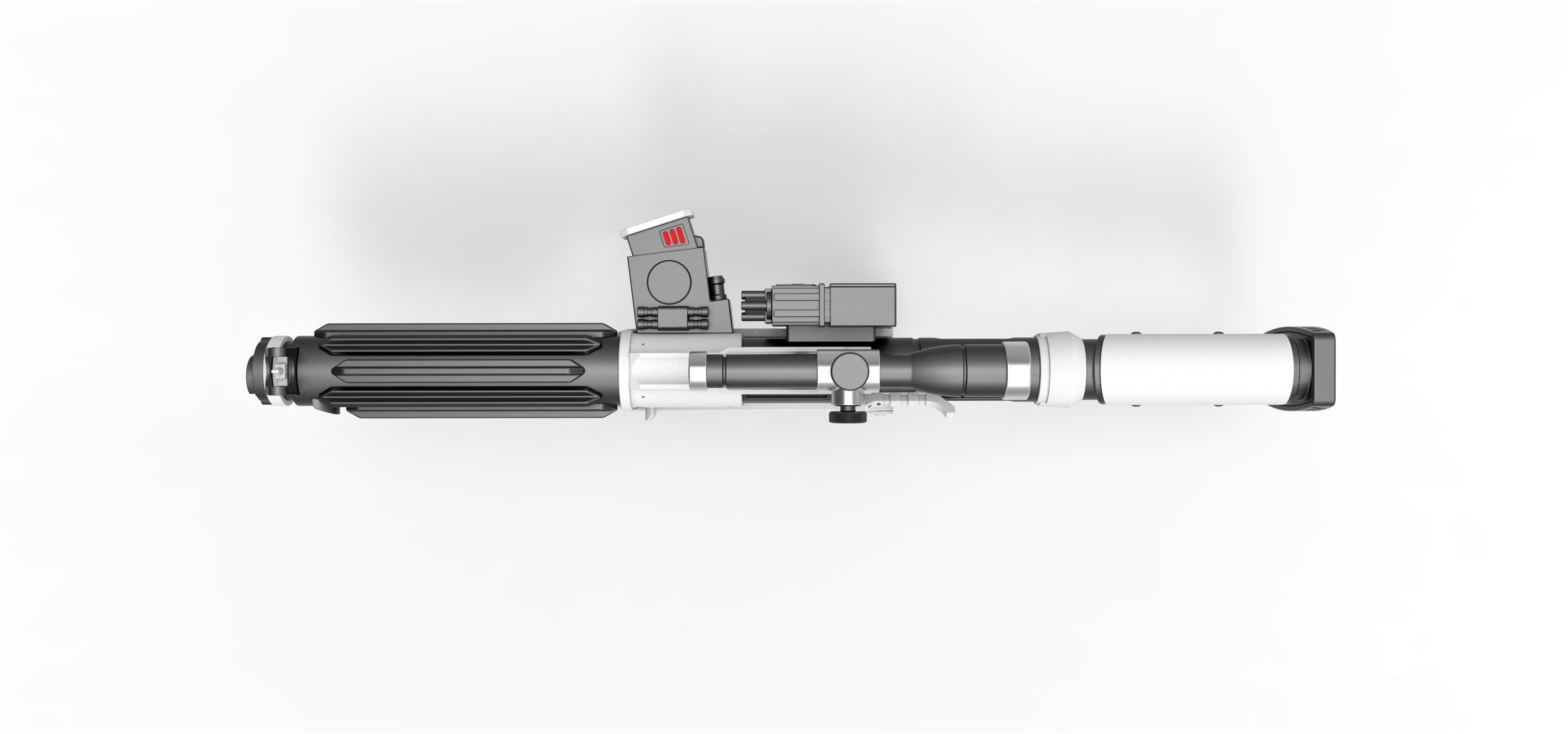 Blaster rifle F-11D with stock from Star Wars The Force Awakens 3D model_8
