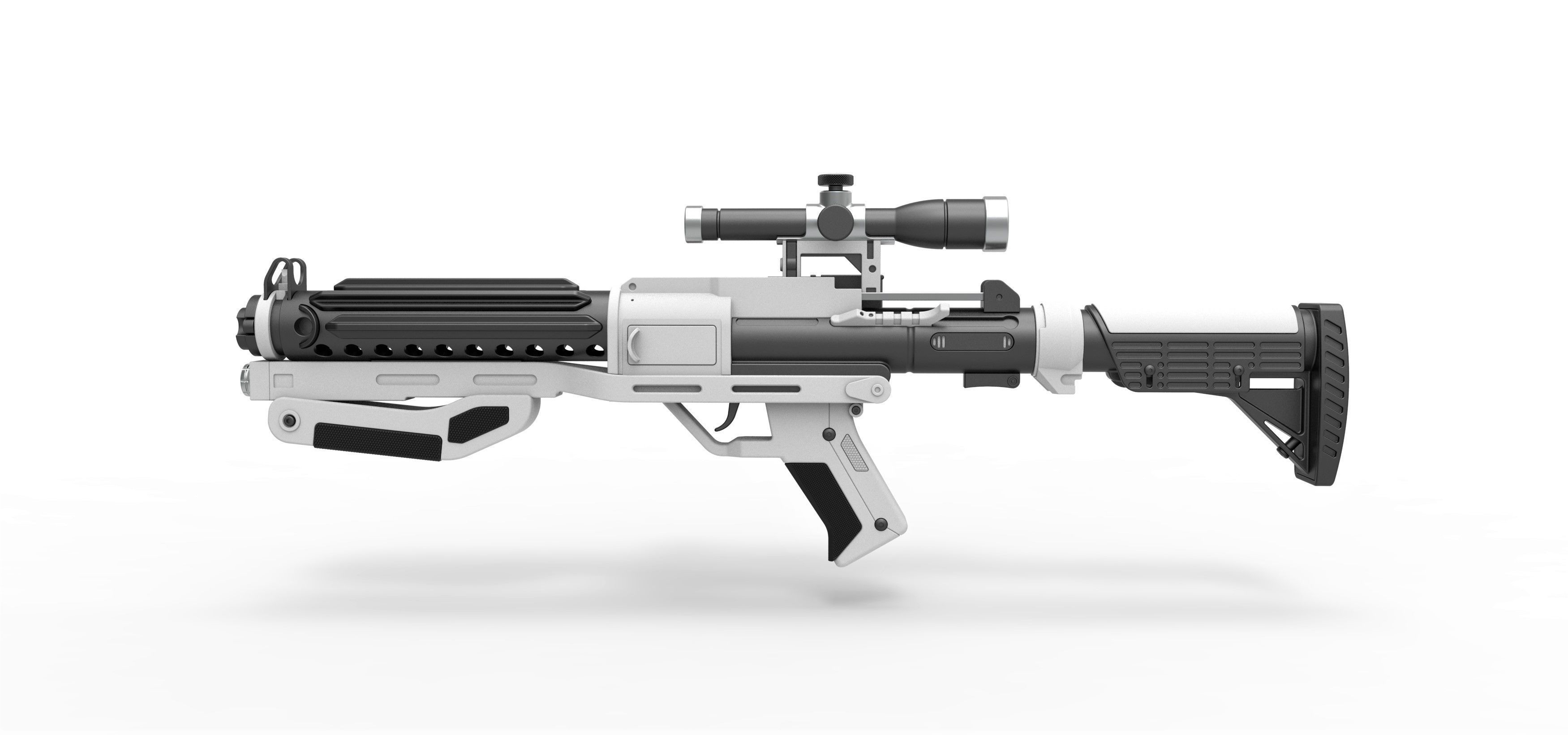 Blaster rifle F-11D with stock from Star Wars The Force Awakens 3D model_6