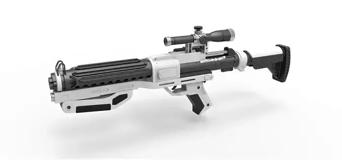 Blaster rifle F-11D with stock from Star Wars The Force Awakens 3D model