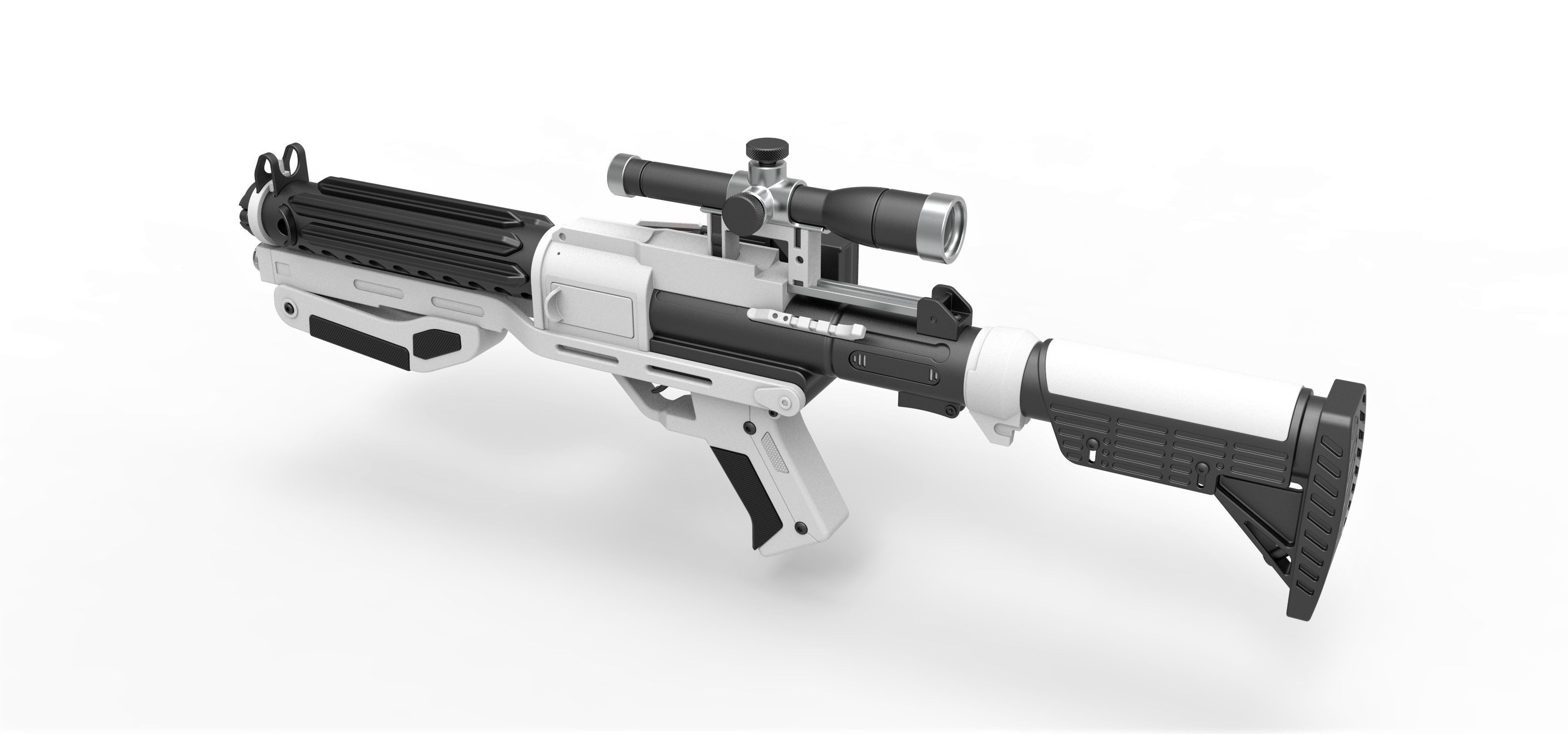 Blaster rifle F-11D with stock from Star Wars The Force Awakens 3D model_9