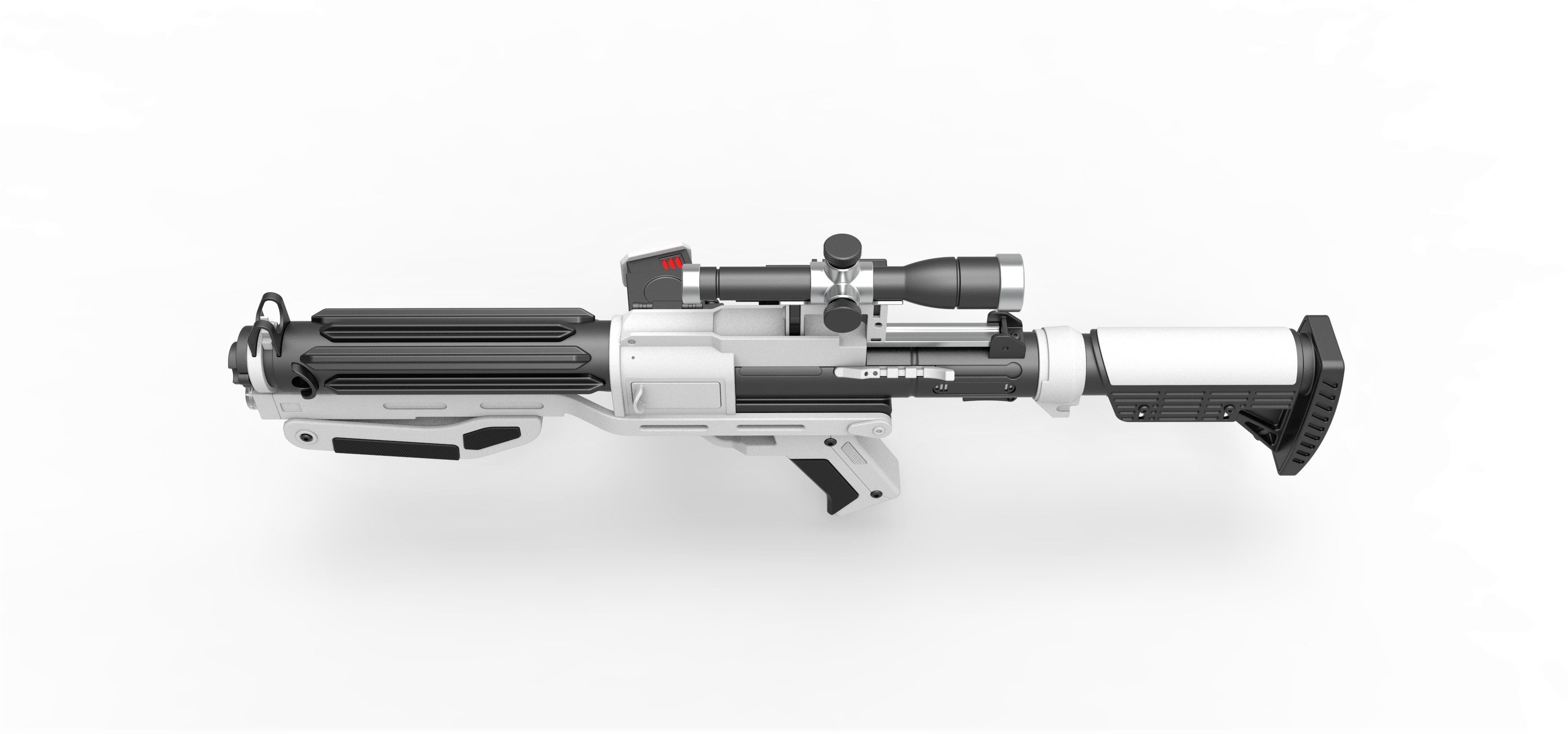Blaster rifle F-11D with stock from Star Wars The Force Awakens 3D model_7
