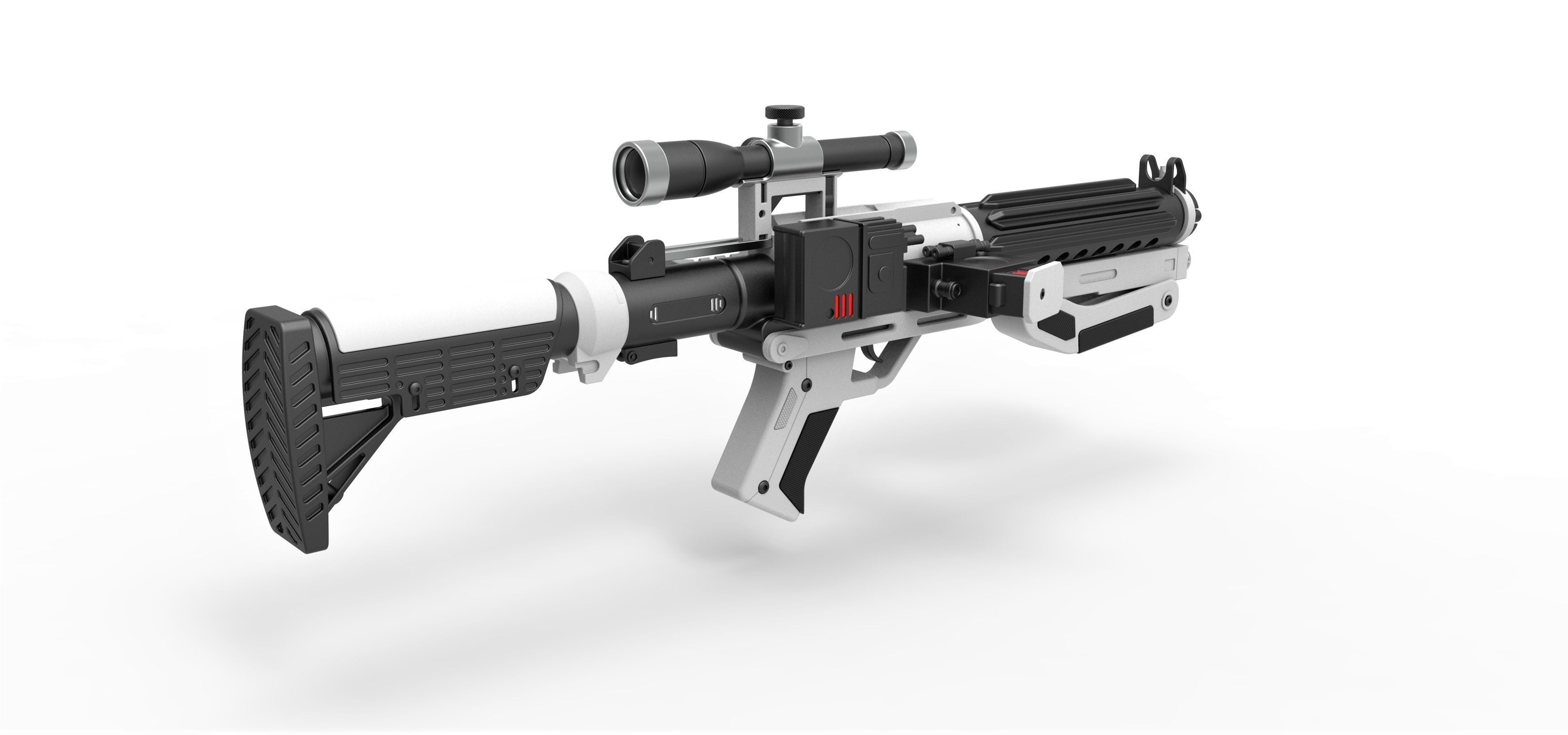Blaster rifle F-11D with stock from Star Wars The Force Awakens 3D model_12