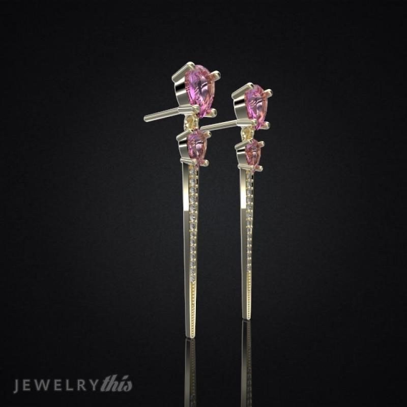 Earrings Clean Drop Double 3D print model_12