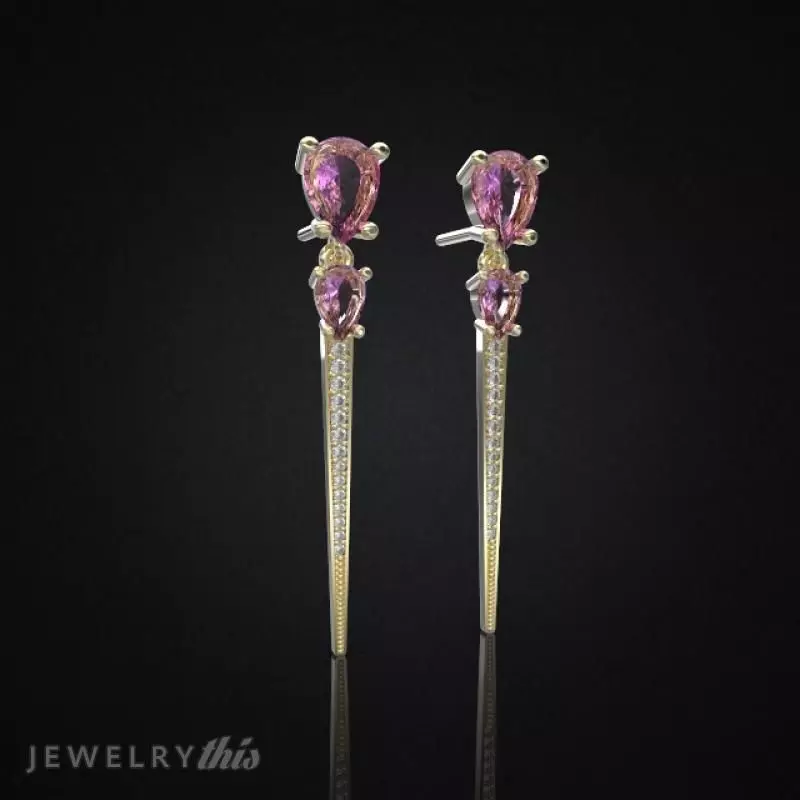 Earrings Clean Drop Double 3D print model_0