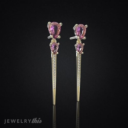 Earrings Clean Drop Double 3D print model