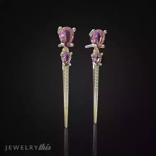 Earrings Clean Drop Double