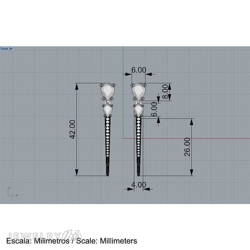 Earrings Clean Drop Double 3D print model_19