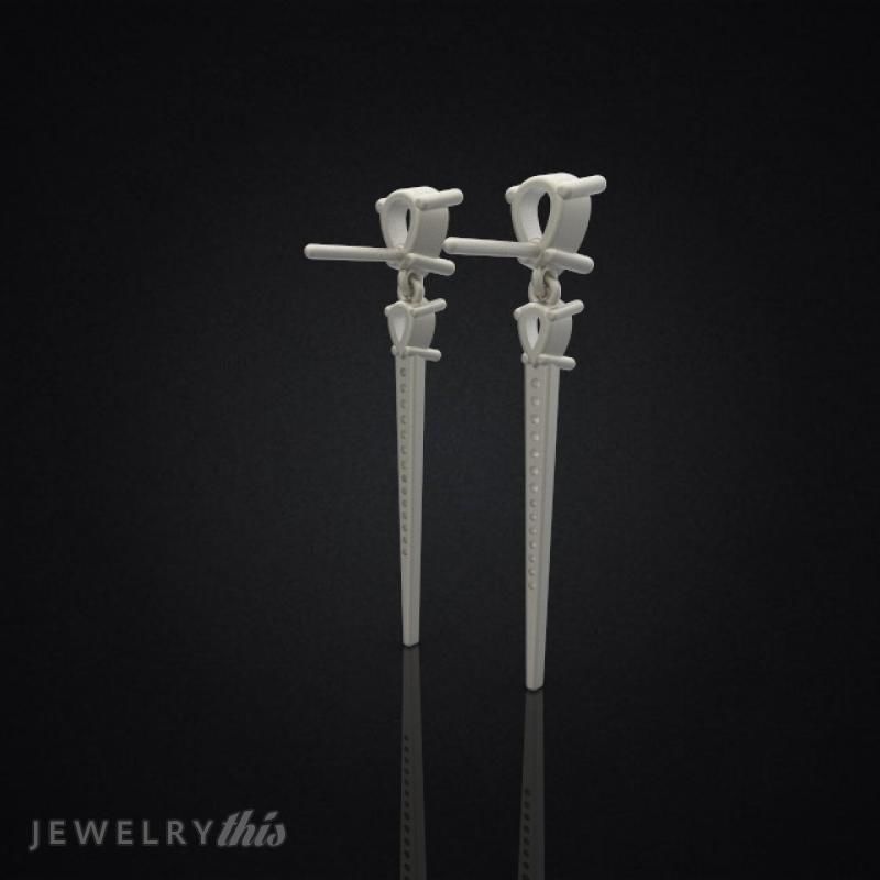 Earrings Clean Drop Double 3D print model_18