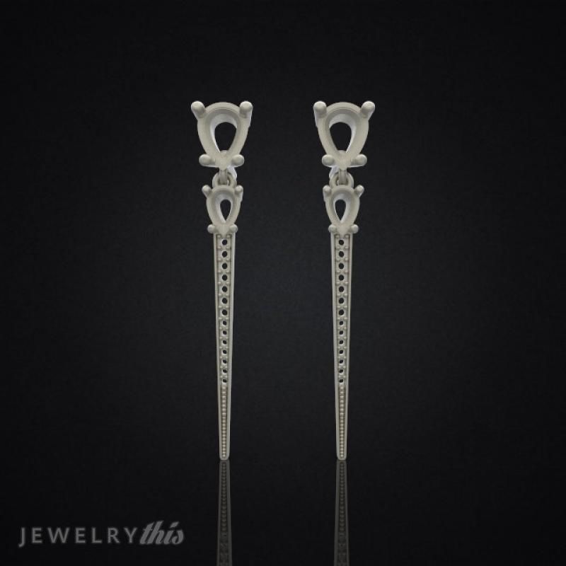 Earrings Clean Drop Double 3D print model_4