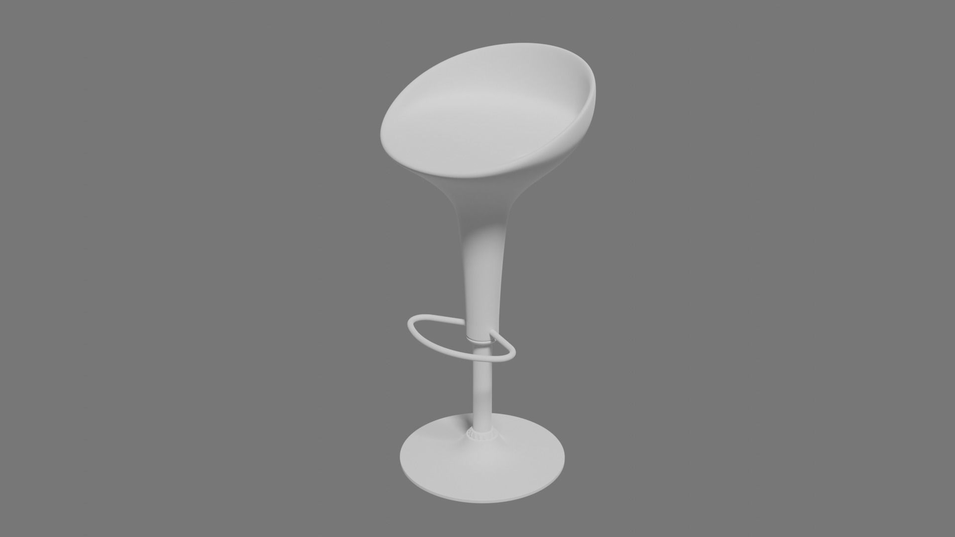 Red Barstool 3D model_4