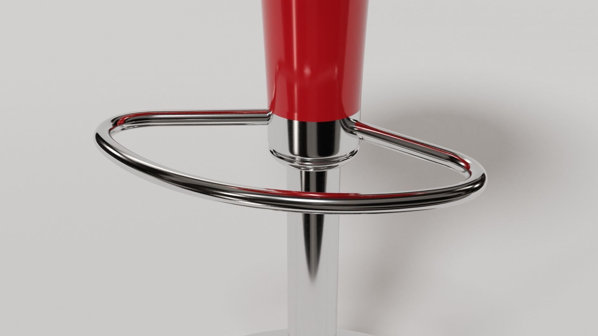 Red Barstool 3D model_2