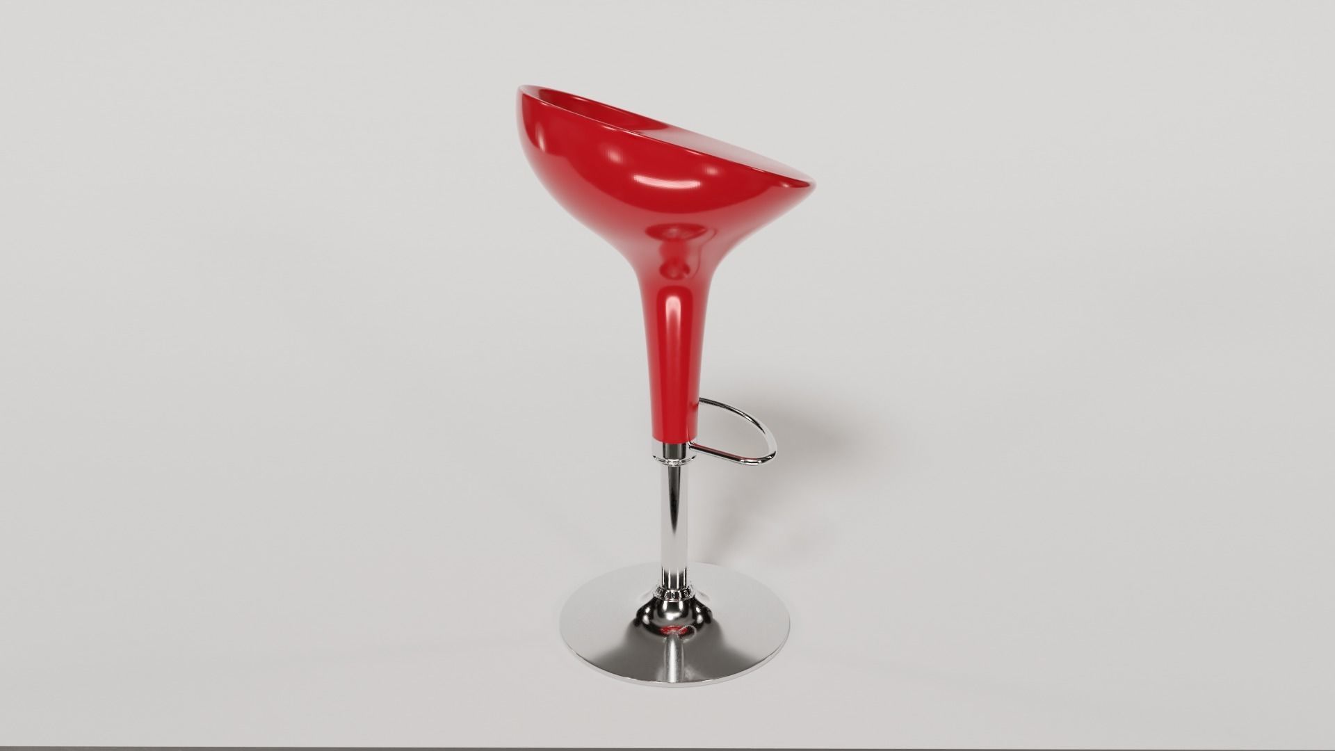 Red Barstool 3D model_1