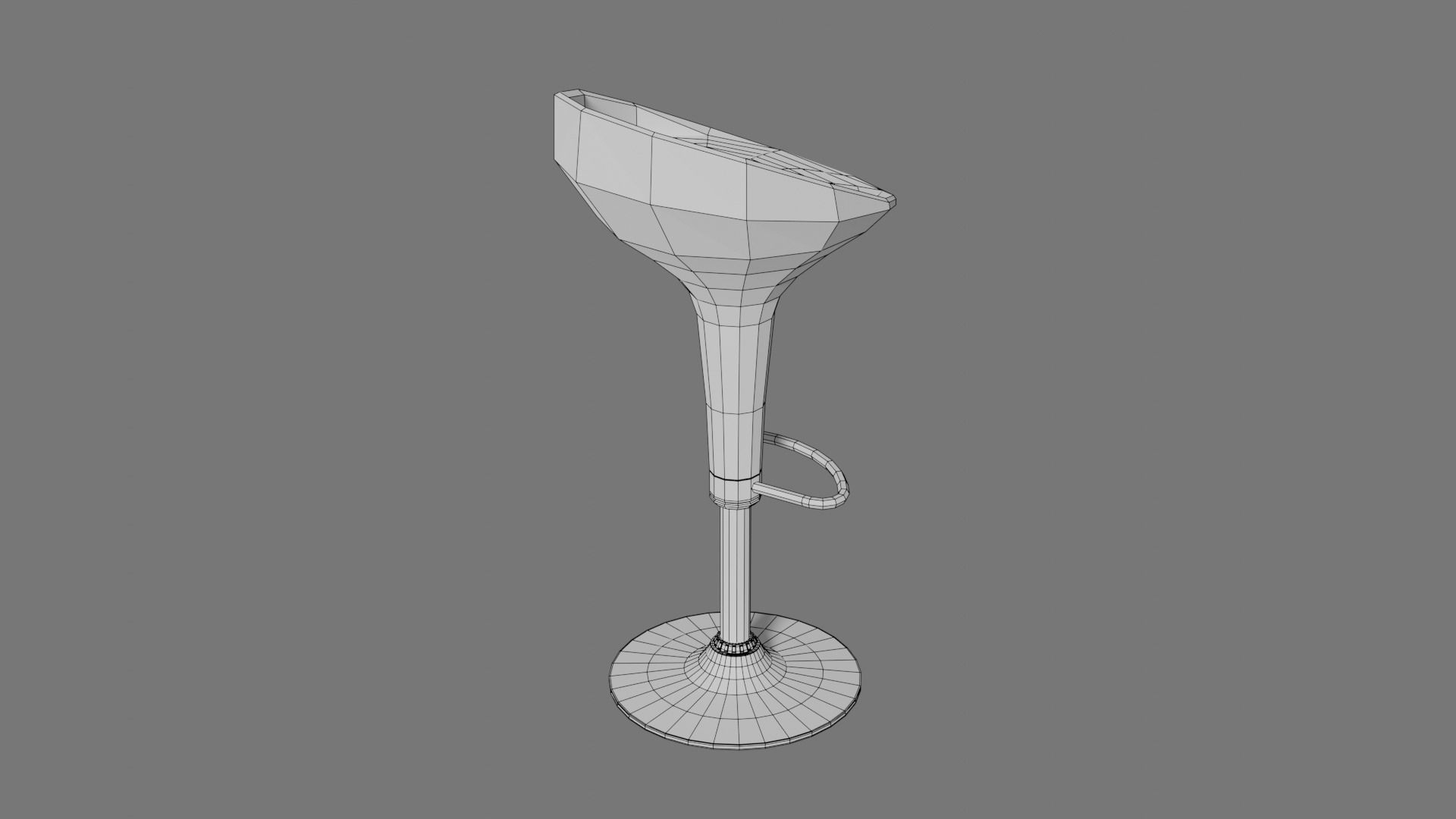 Red Barstool 3D model_7