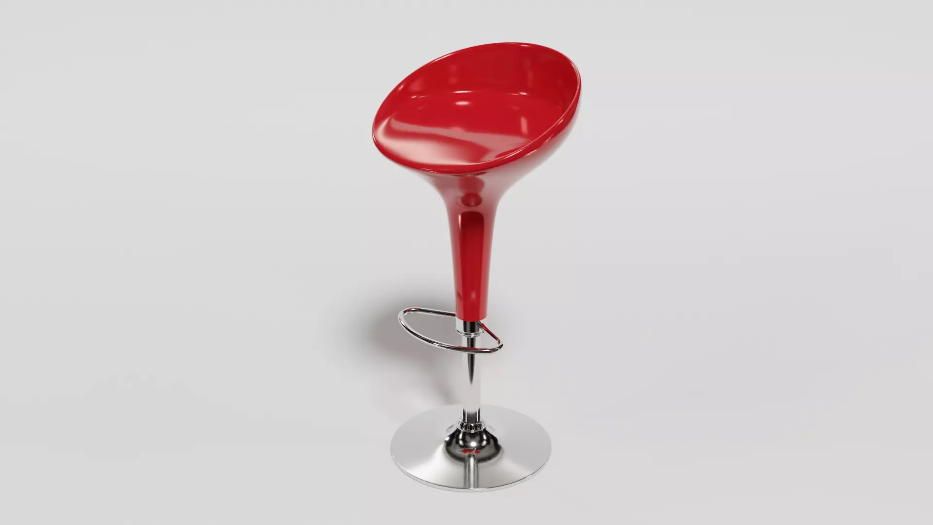 Red Barstool 3D model_0