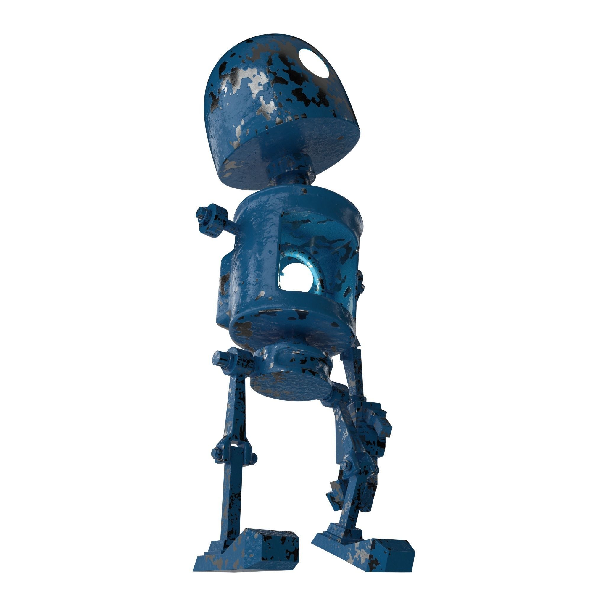 Tin Metal Robot Low-poly 3D model_2