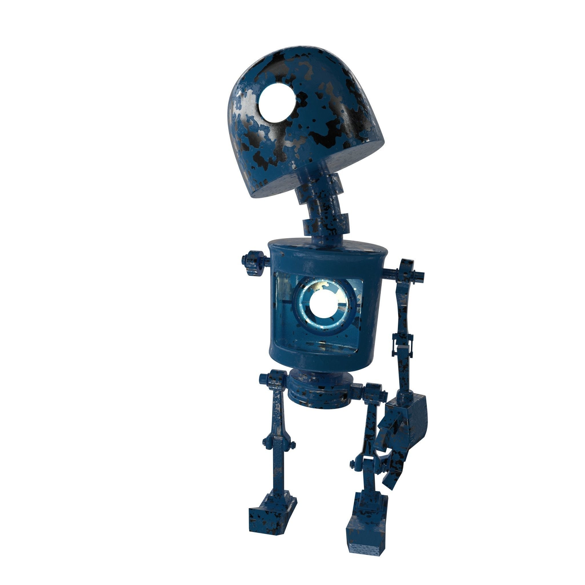Tin Metal Robot Low-poly 3D model_35