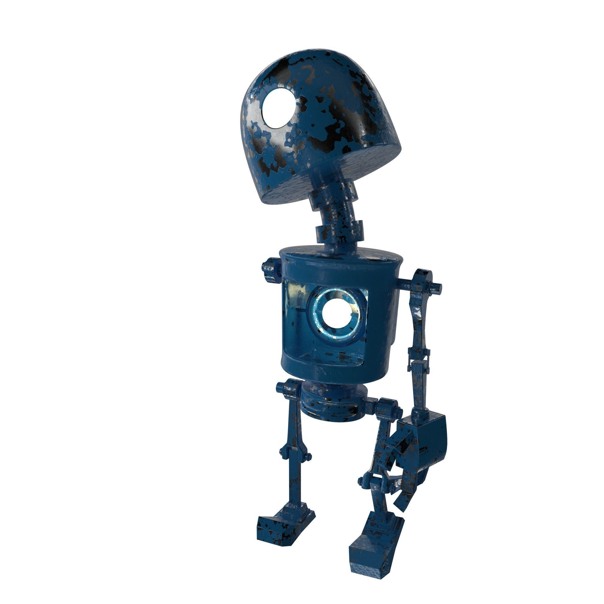 Tin Metal Robot Low-poly 3D model_34