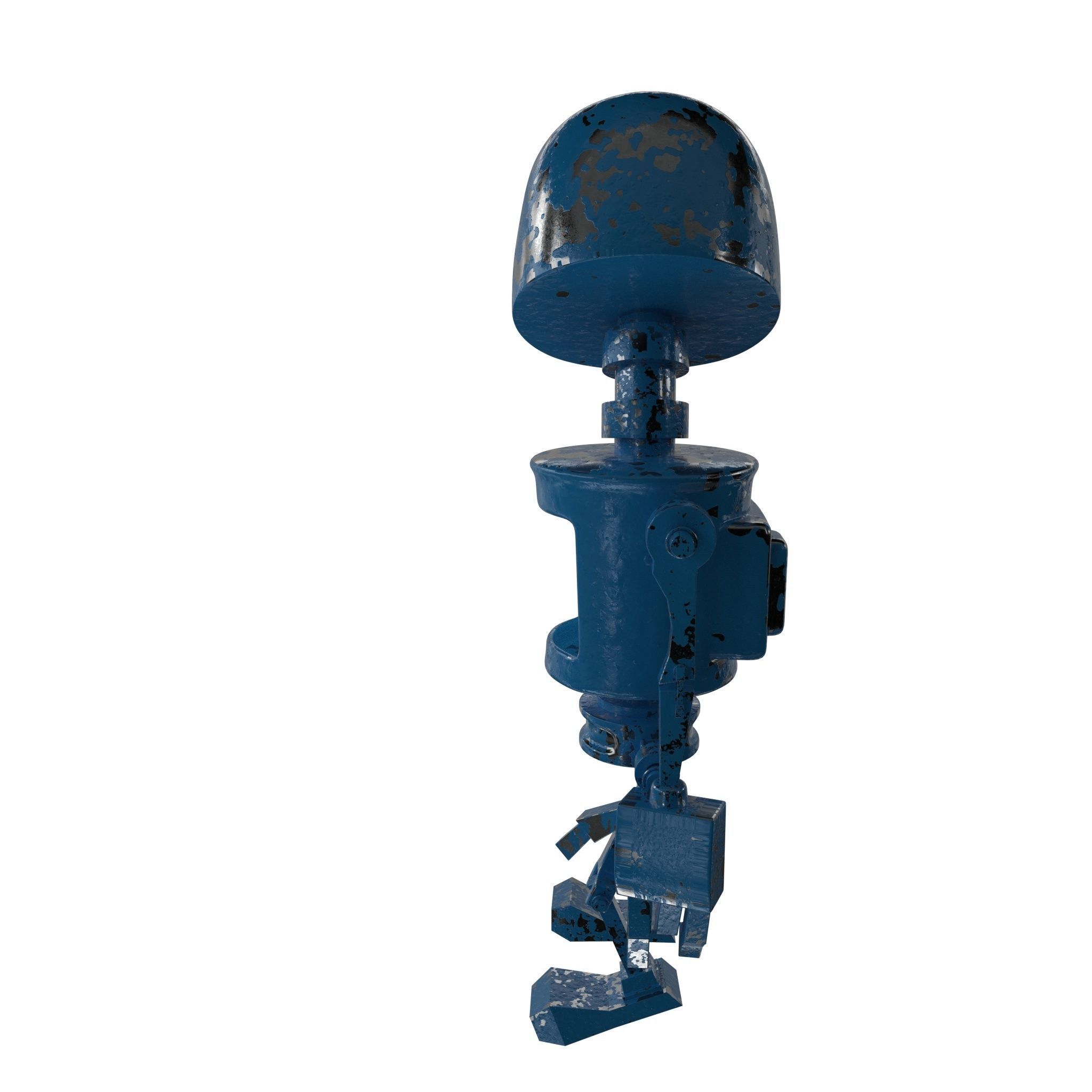 Tin Metal Robot Low-poly 3D model_18