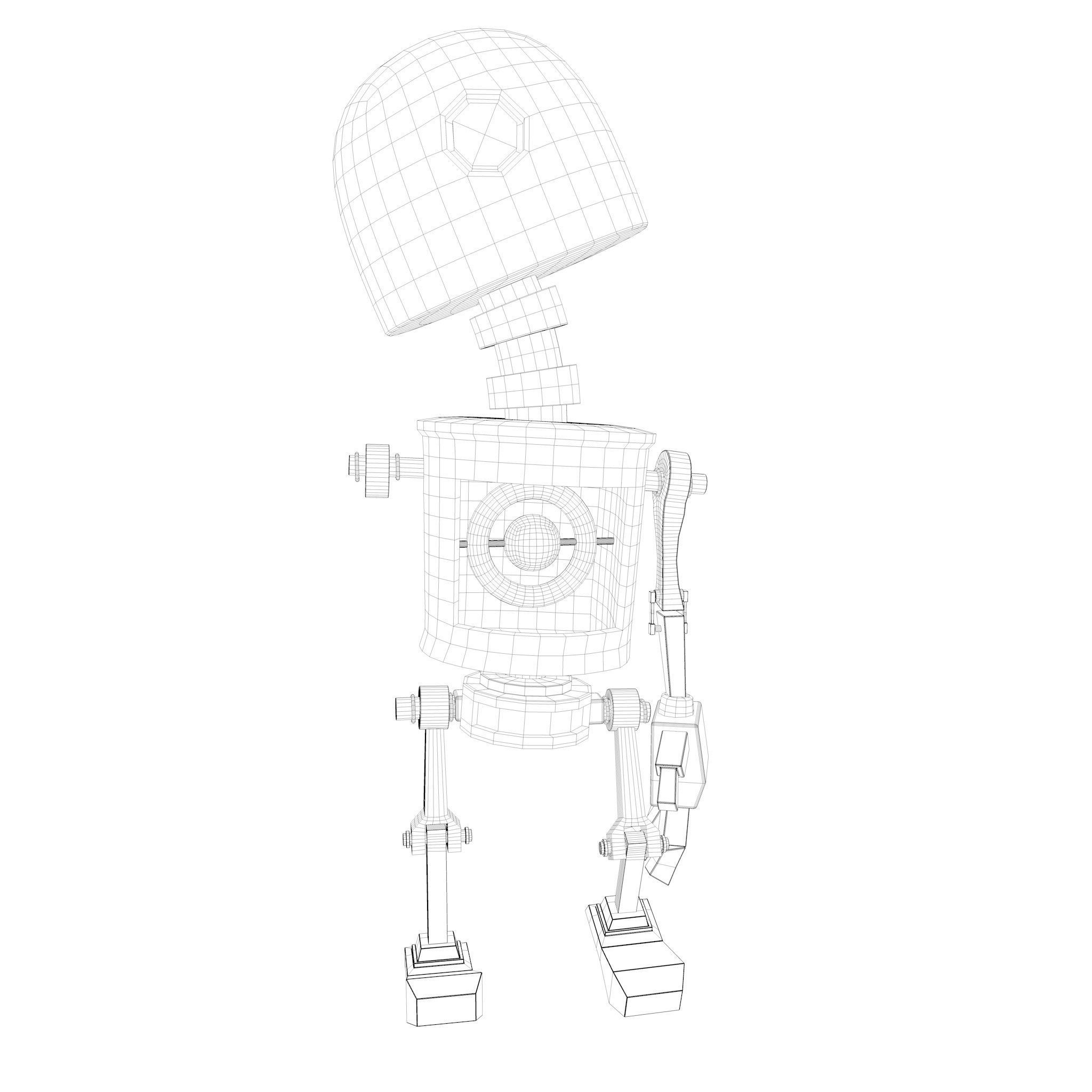 Tin Metal Robot Low-poly 3D model_33