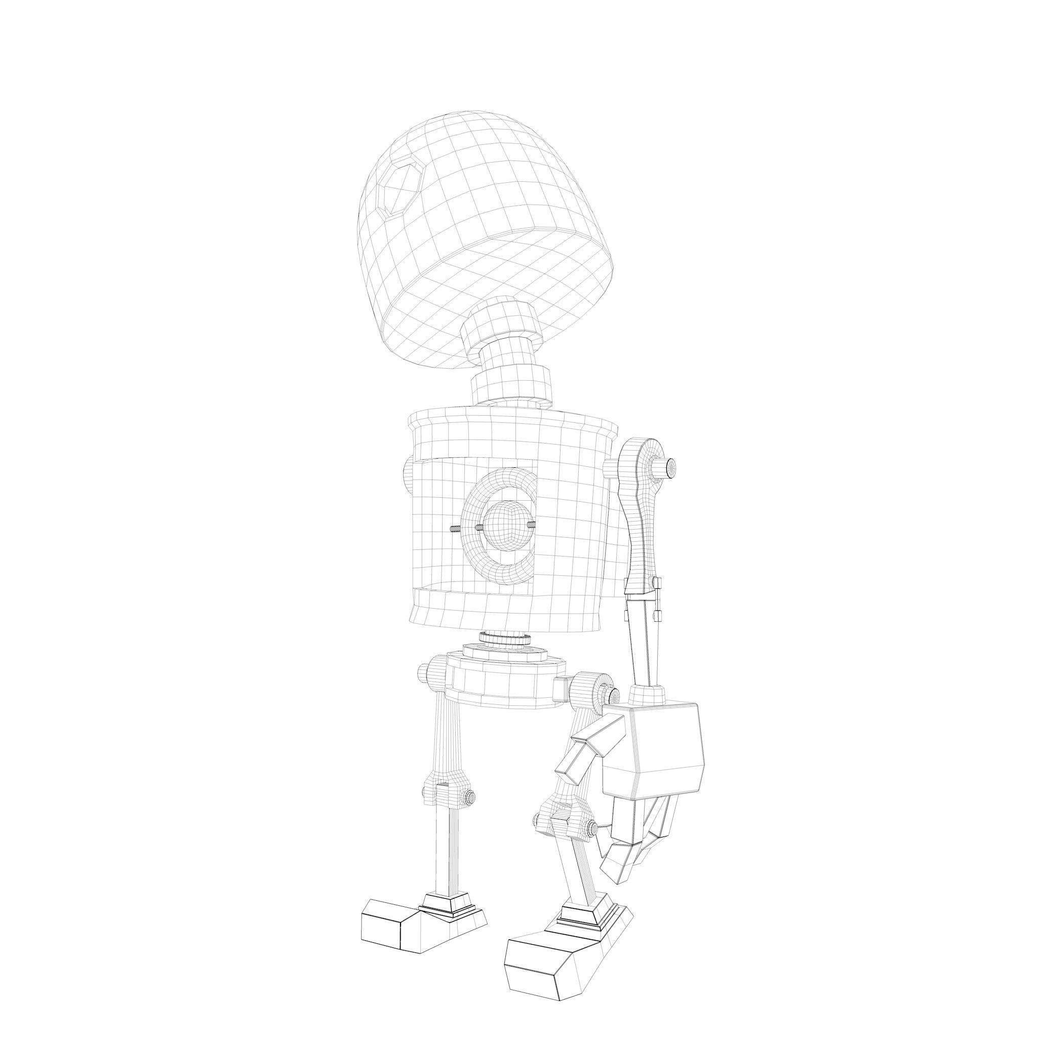 Tin Metal Robot Low-poly 3D model_28