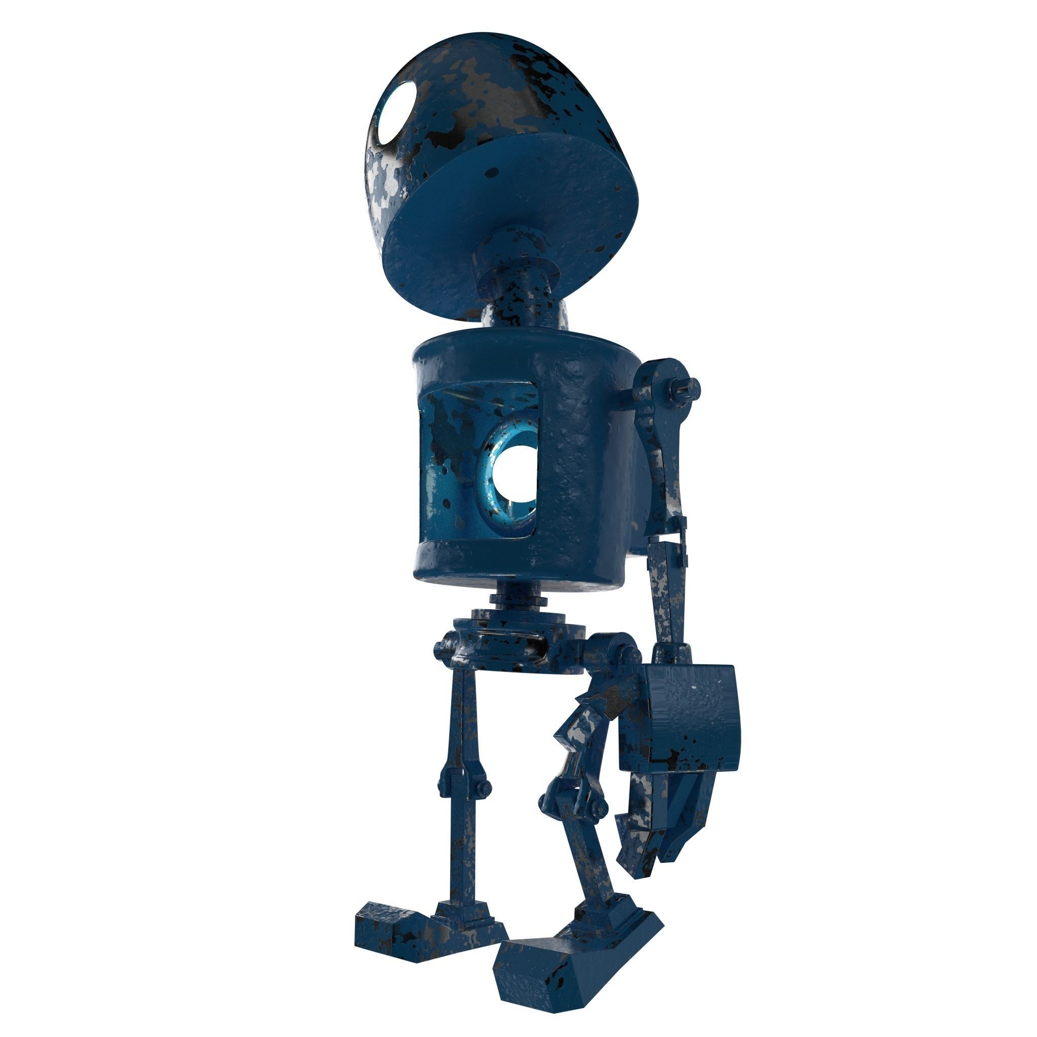 Tin Metal Robot Low-poly 3D model_1