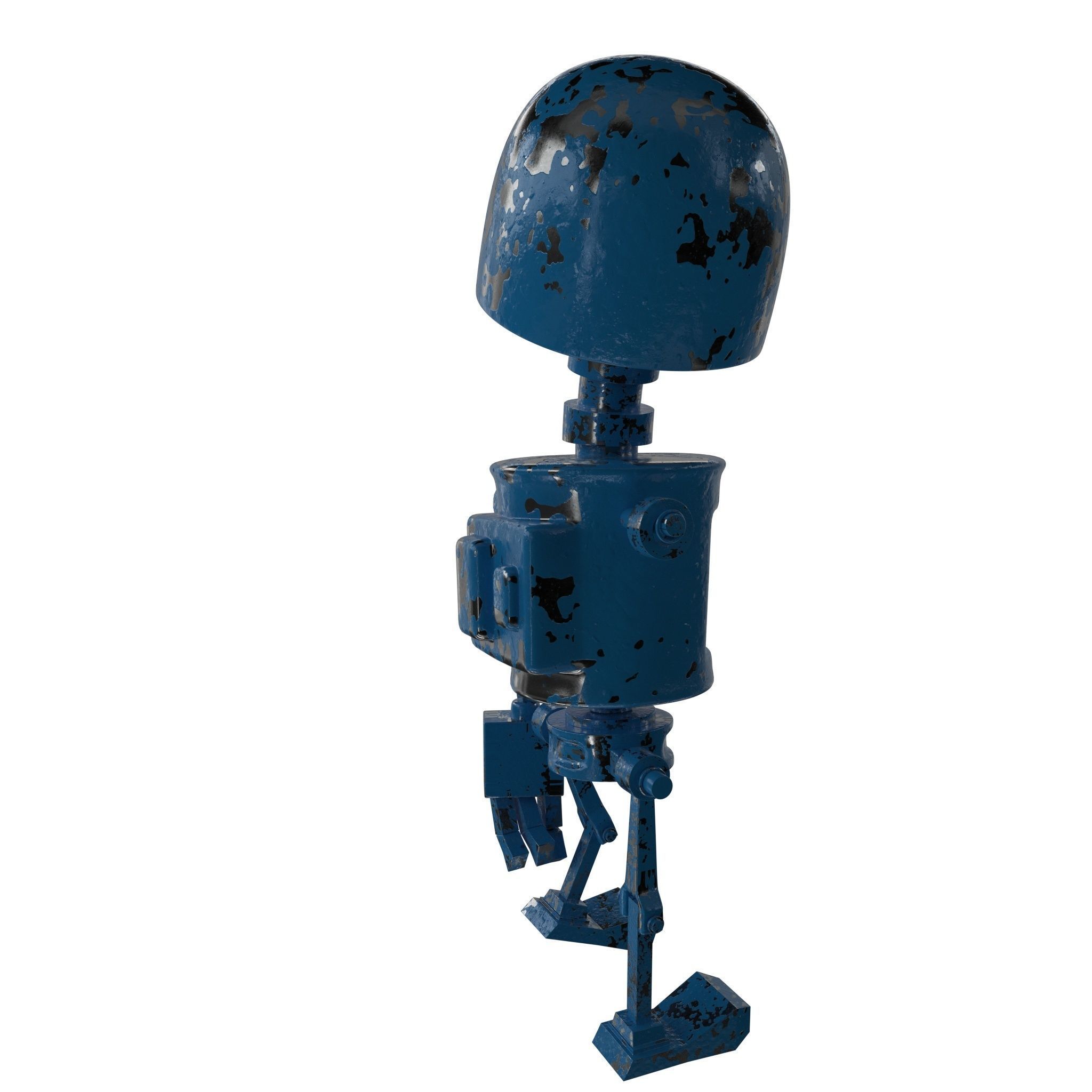 Tin Metal Robot Low-poly 3D model_11
