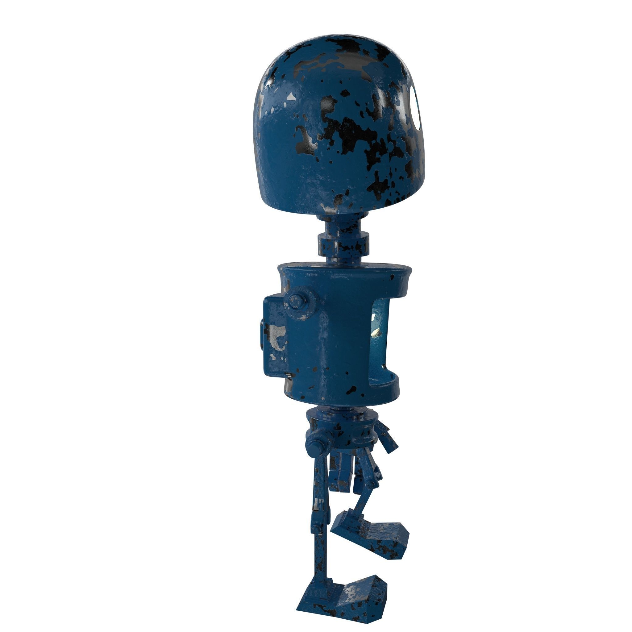 Tin Metal Robot Low-poly 3D model_9