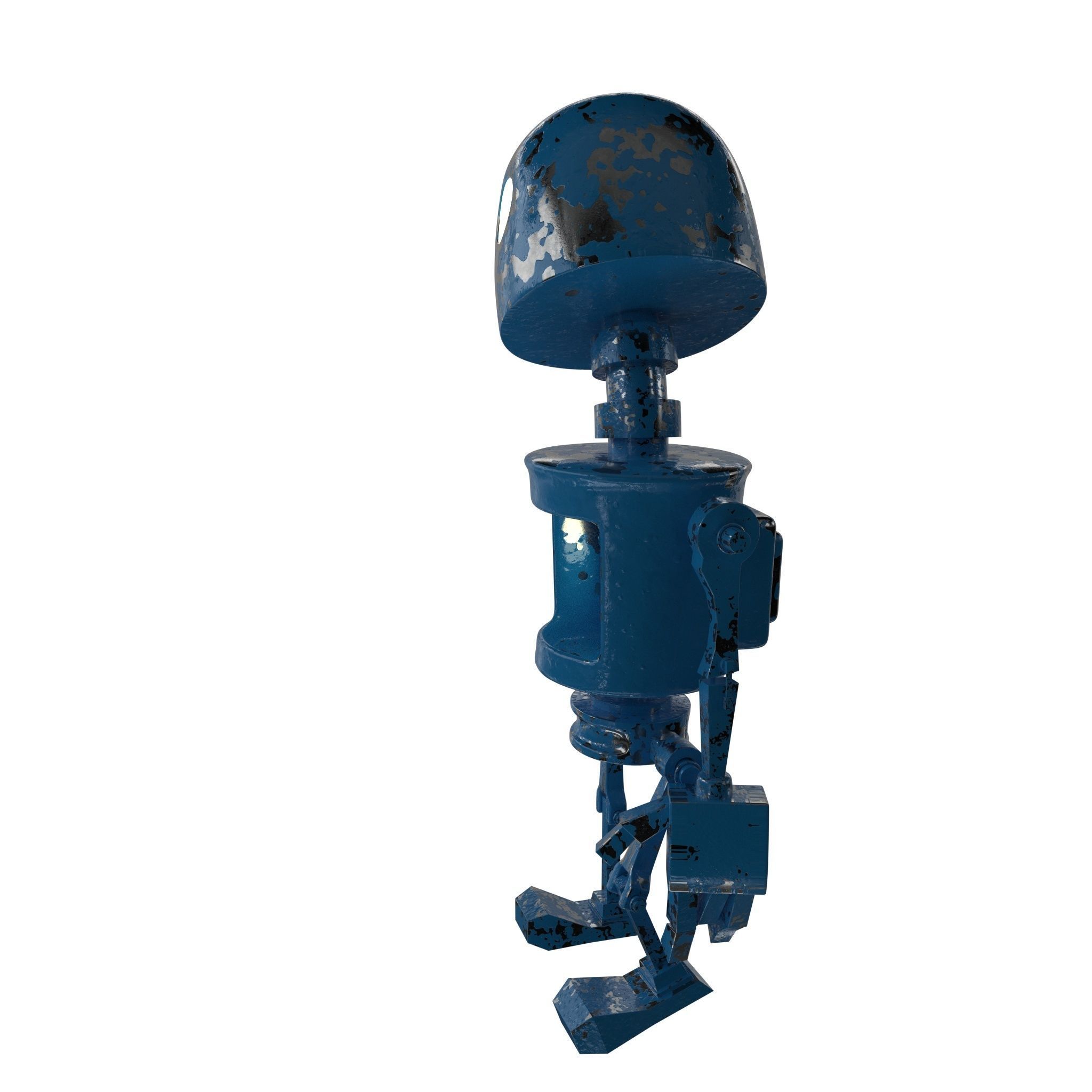 Tin Metal Robot Low-poly 3D model_20