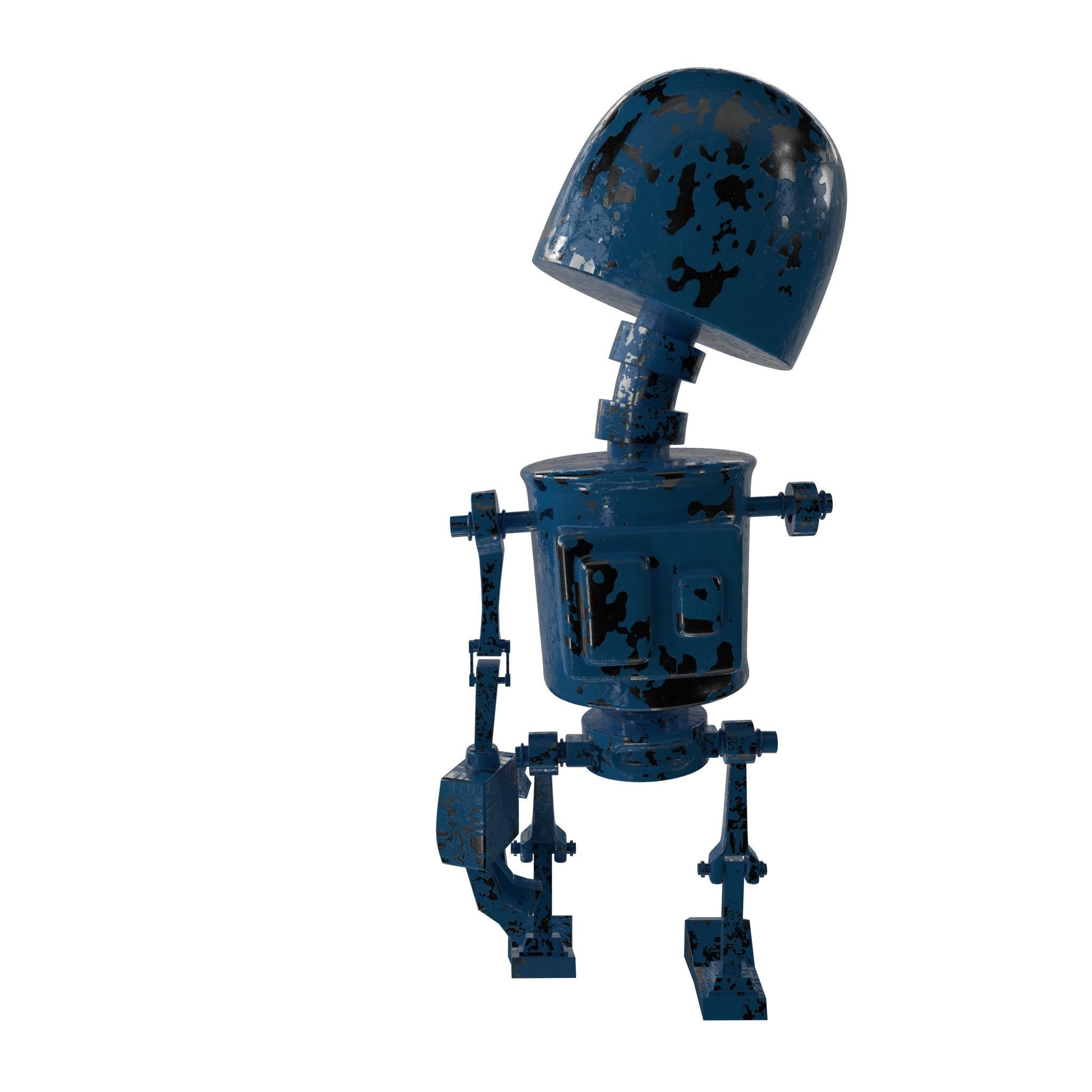 Tin Metal Robot Low-poly 3D model_14