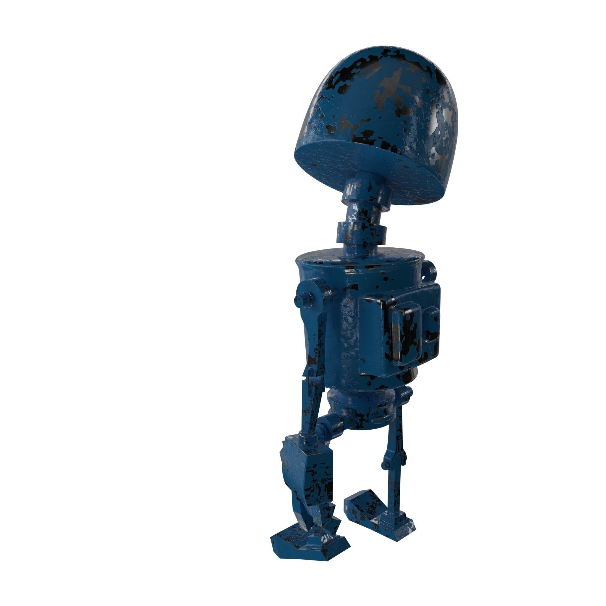 Tin Metal Robot Low-poly 3D model_16