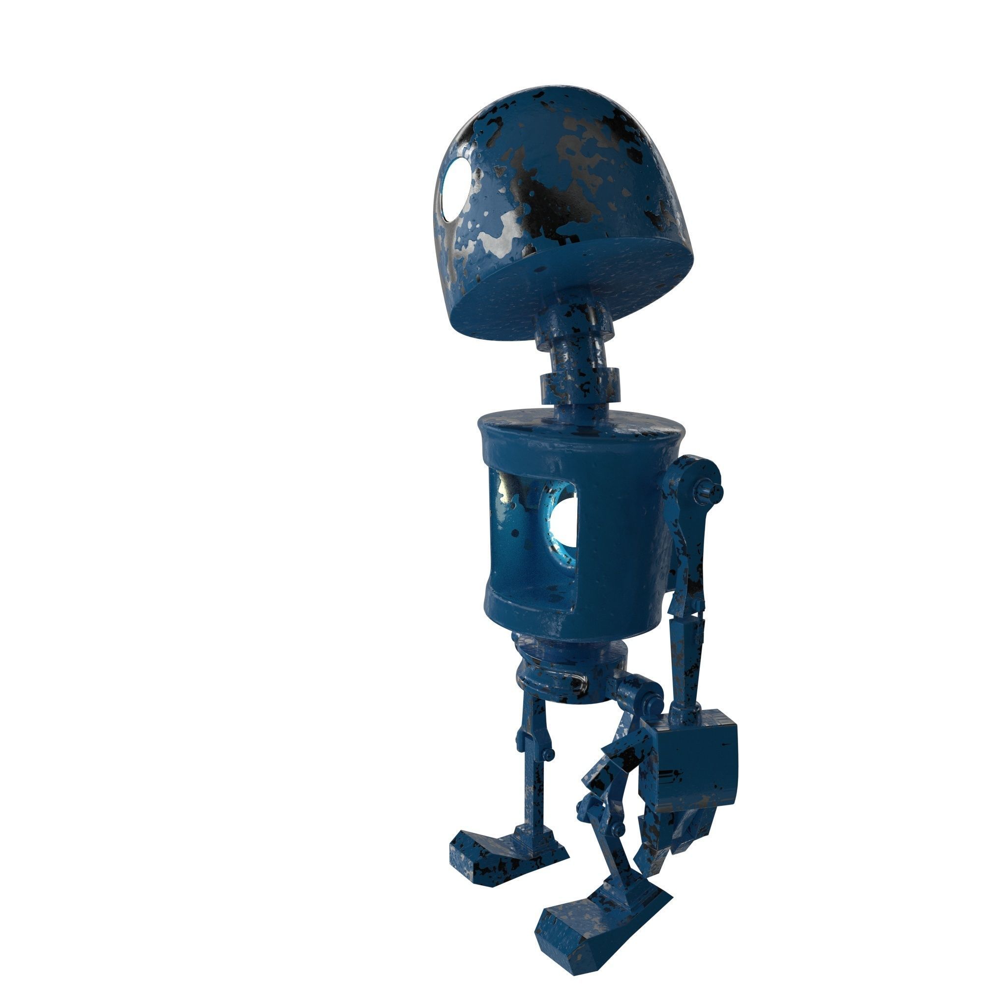 Tin Metal Robot Low-poly 3D model_19