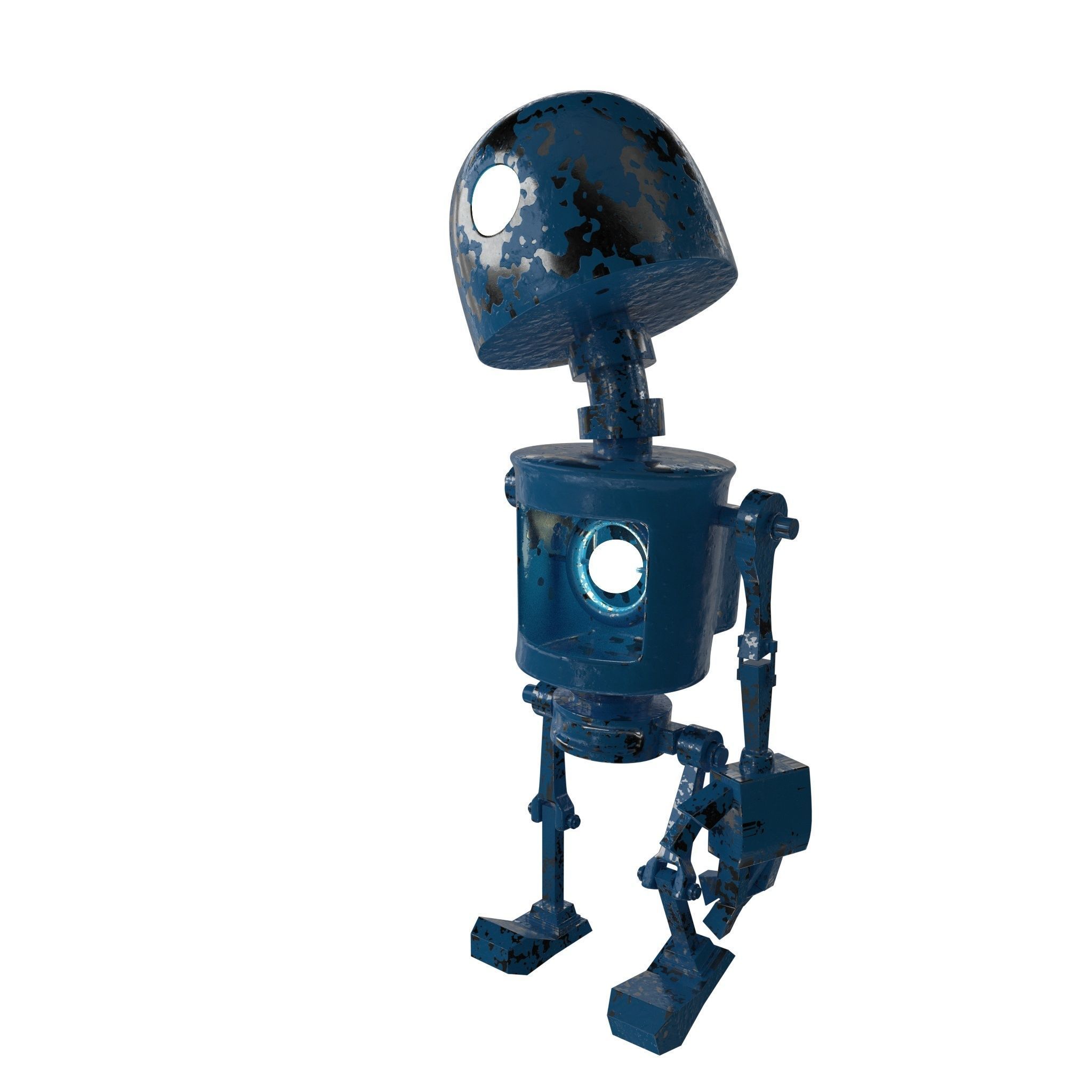 Tin Metal Robot Low-poly 3D model_21