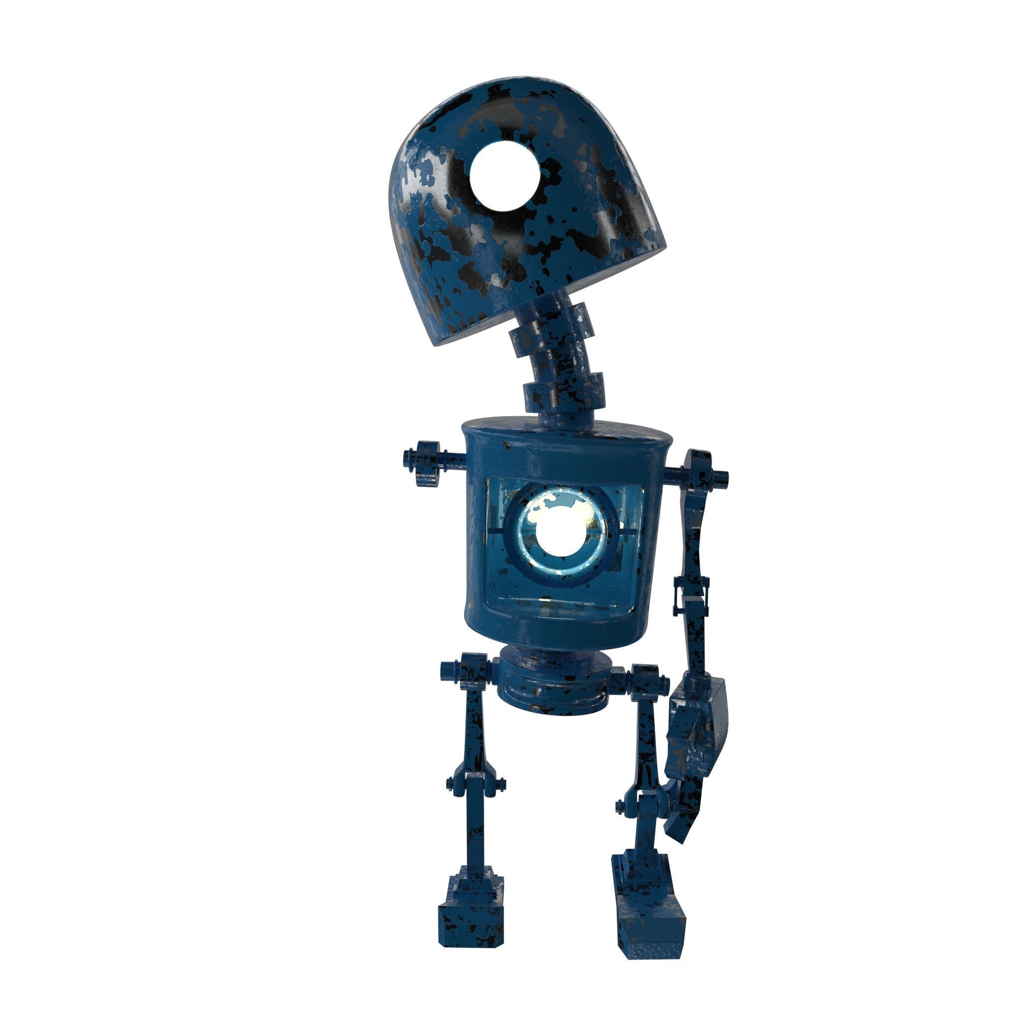 Tin Metal Robot Low-poly 3D model_37