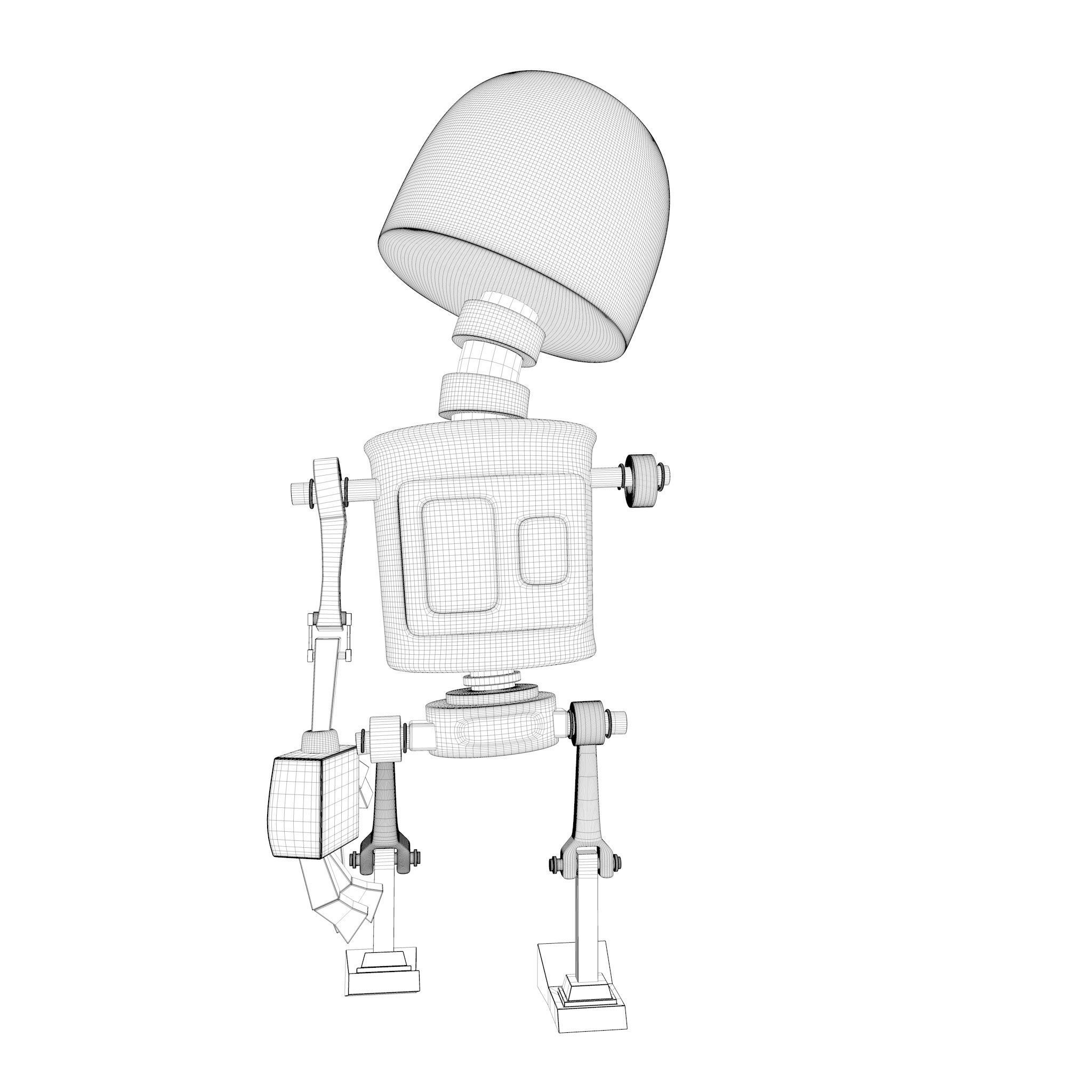 Tin Metal Robot Low-poly 3D model_26