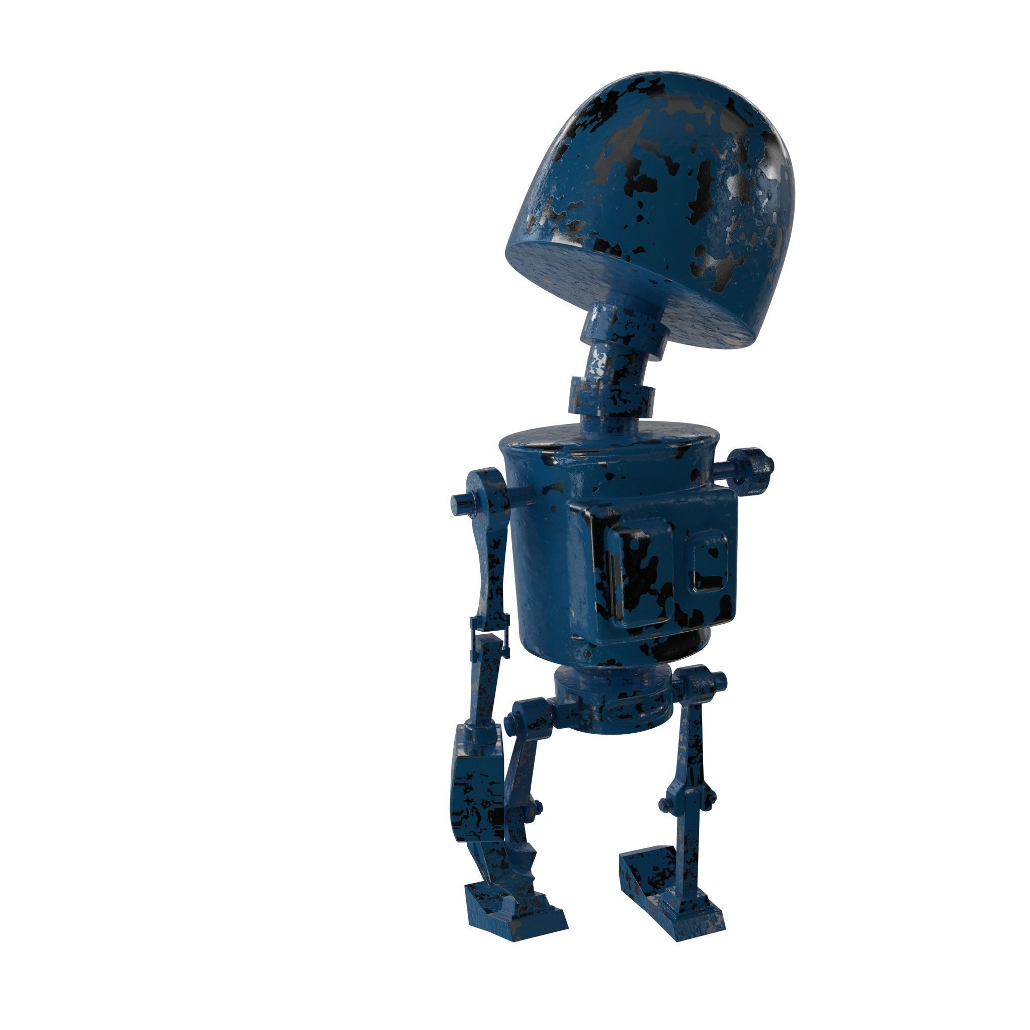 Tin Metal Robot Low-poly 3D model_15
