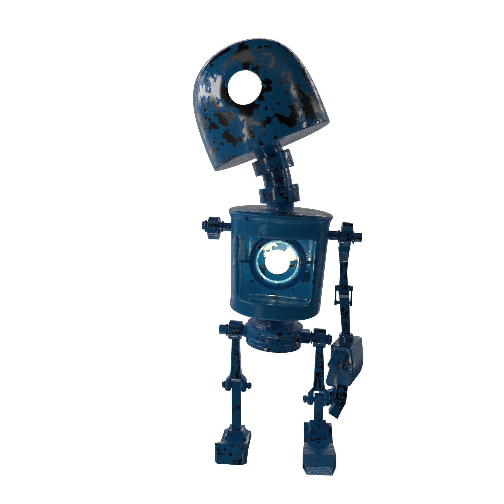 Tin Metal Robot Low-poly 3D model_36