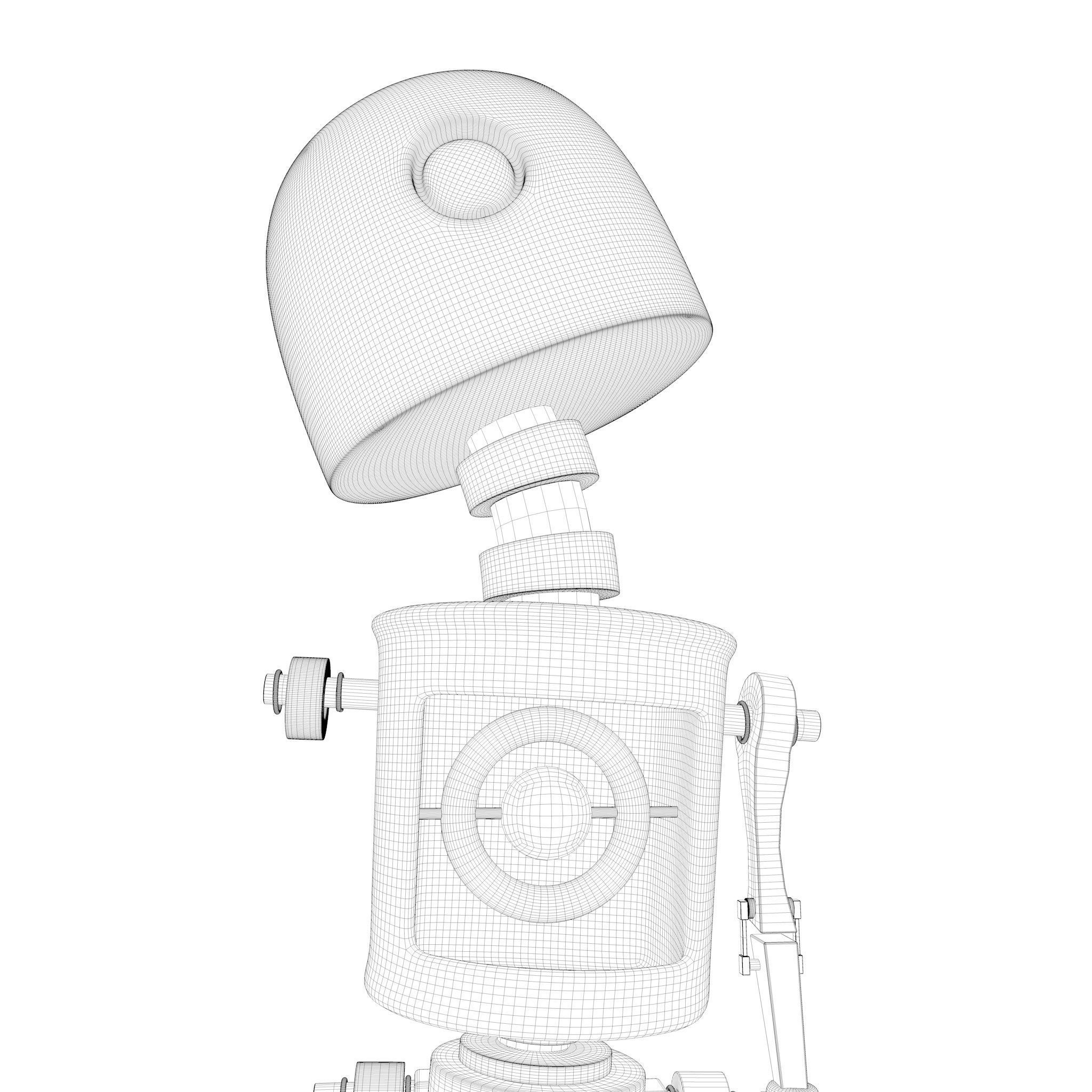 Tin Metal Robot Low-poly 3D model_23